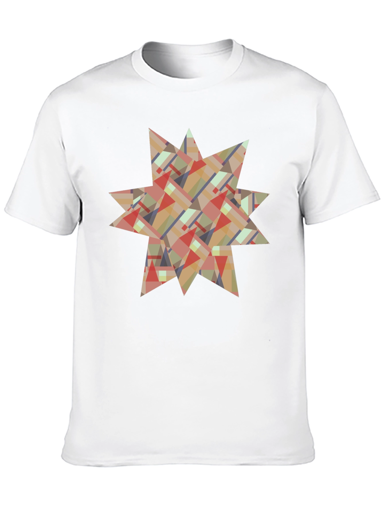 Abstract Geometric Star Design Black T-Shirt