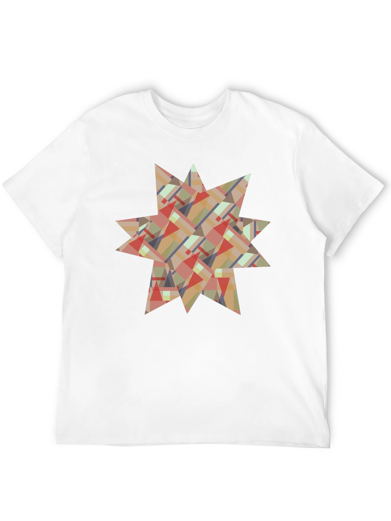 Abstract Geometric Star Design Black T-Shirt