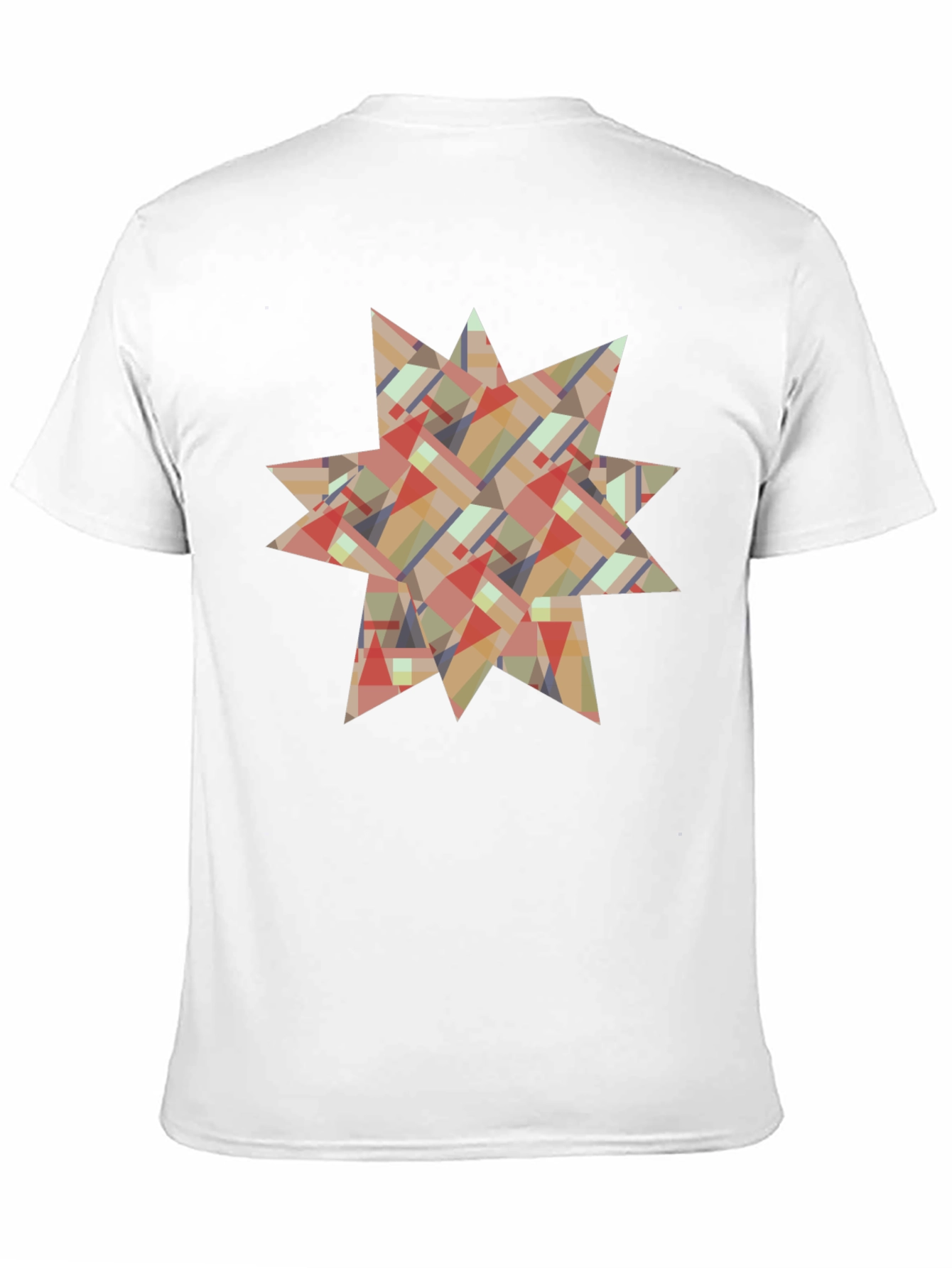 Abstract Geometric Star Design Black T-Shirt