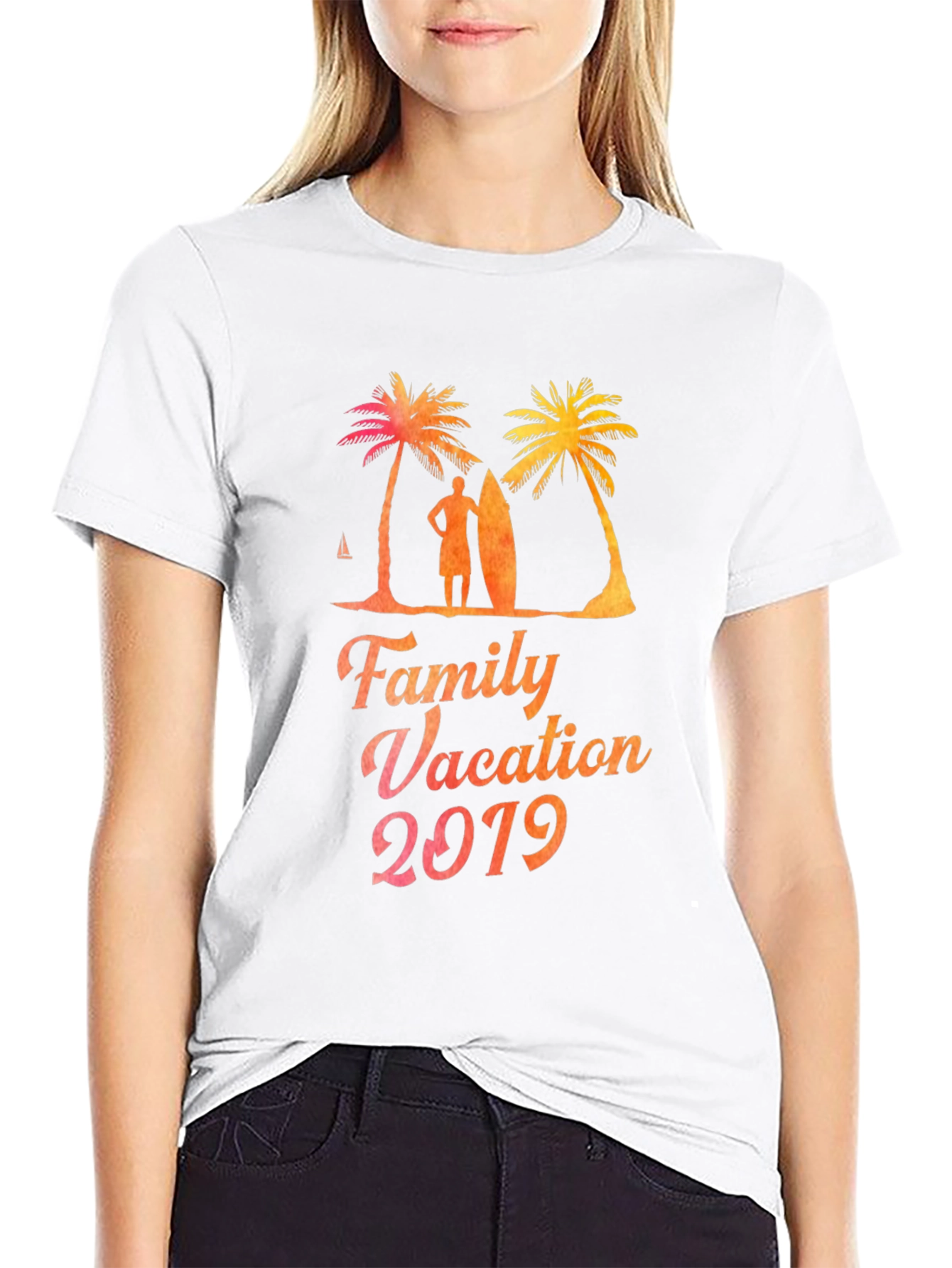 Family Vacation 2019 T-Shirt Beach Palm Tree Holiday Tee