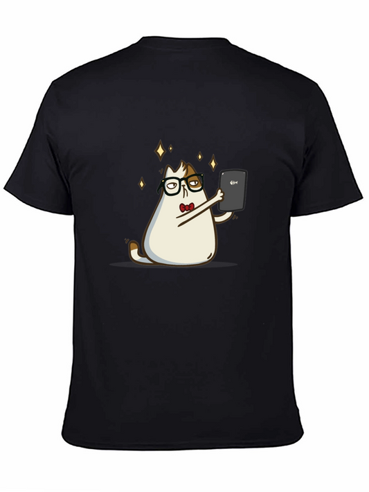 Cat Selfie Black T-Shirt