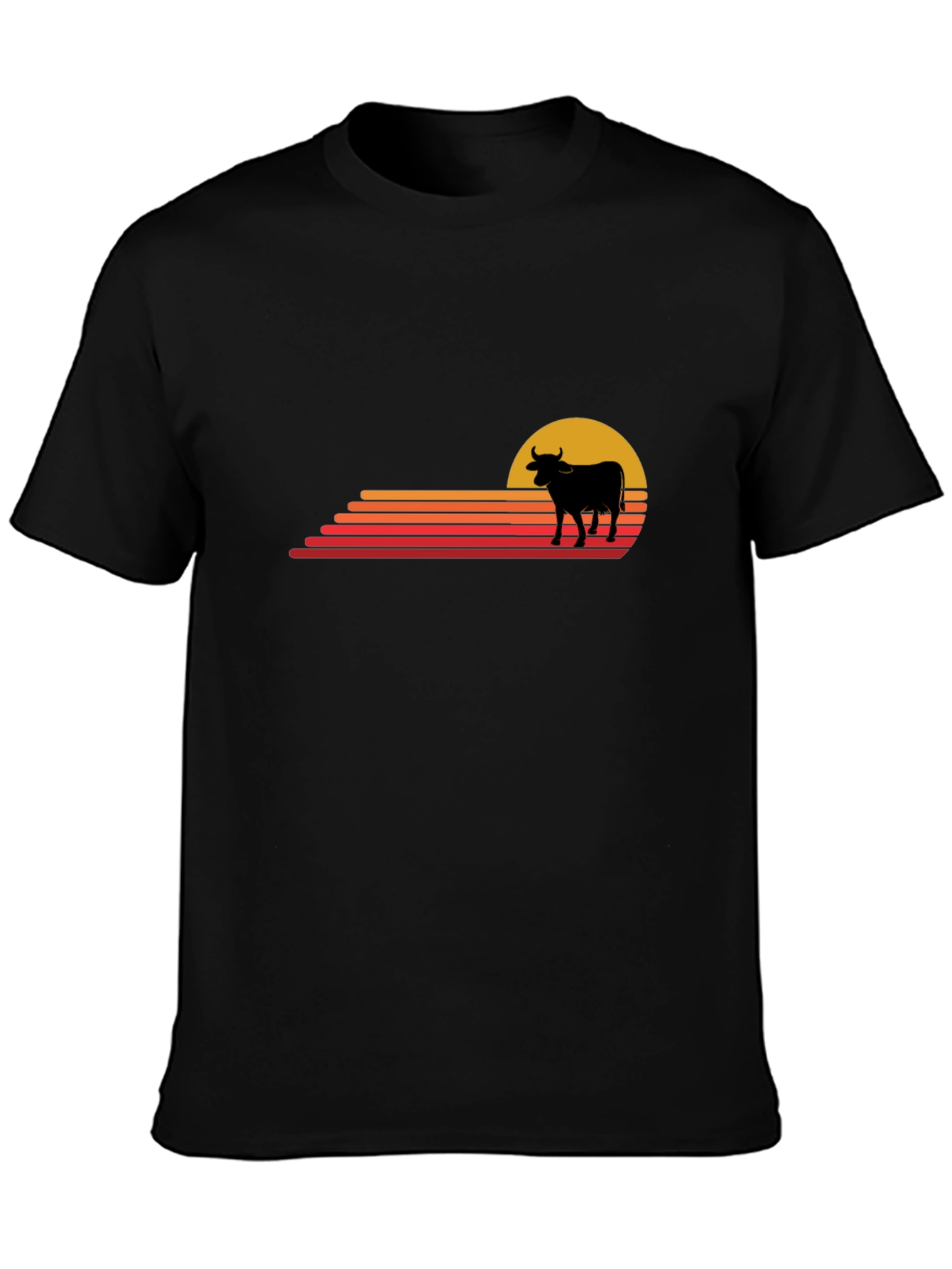 Retro Sunset Cow Graphic Tee