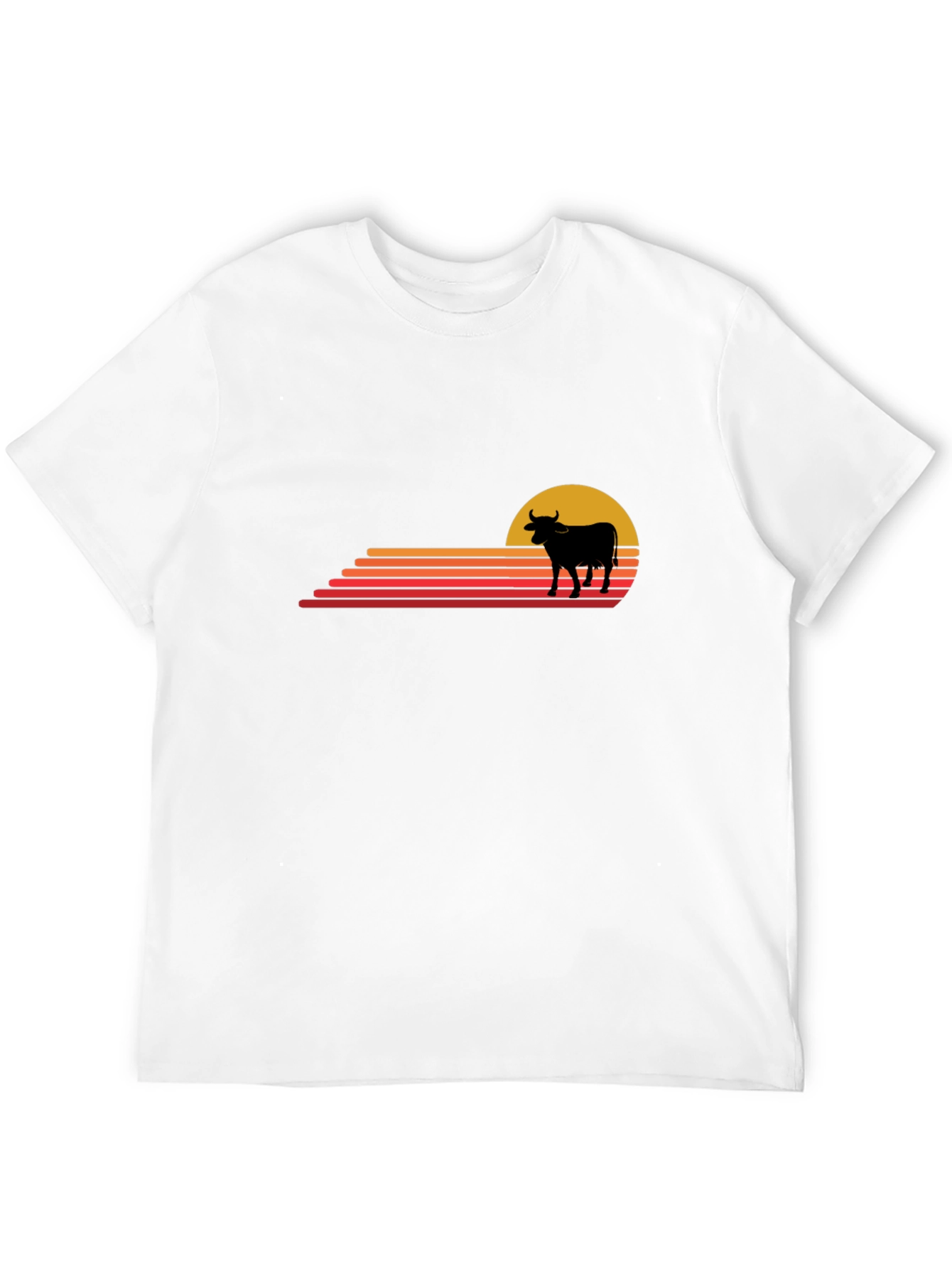 Retro Sunset Cow Graphic Tee