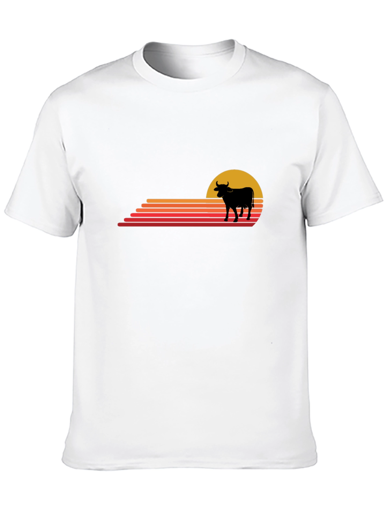Retro Sunset Cow Graphic Tee