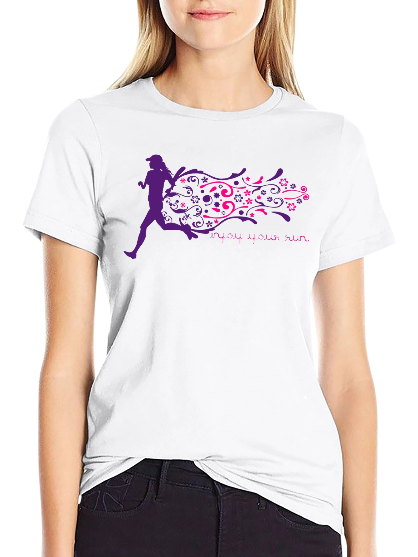 Enjoy Your Run Graphic Tee - Black