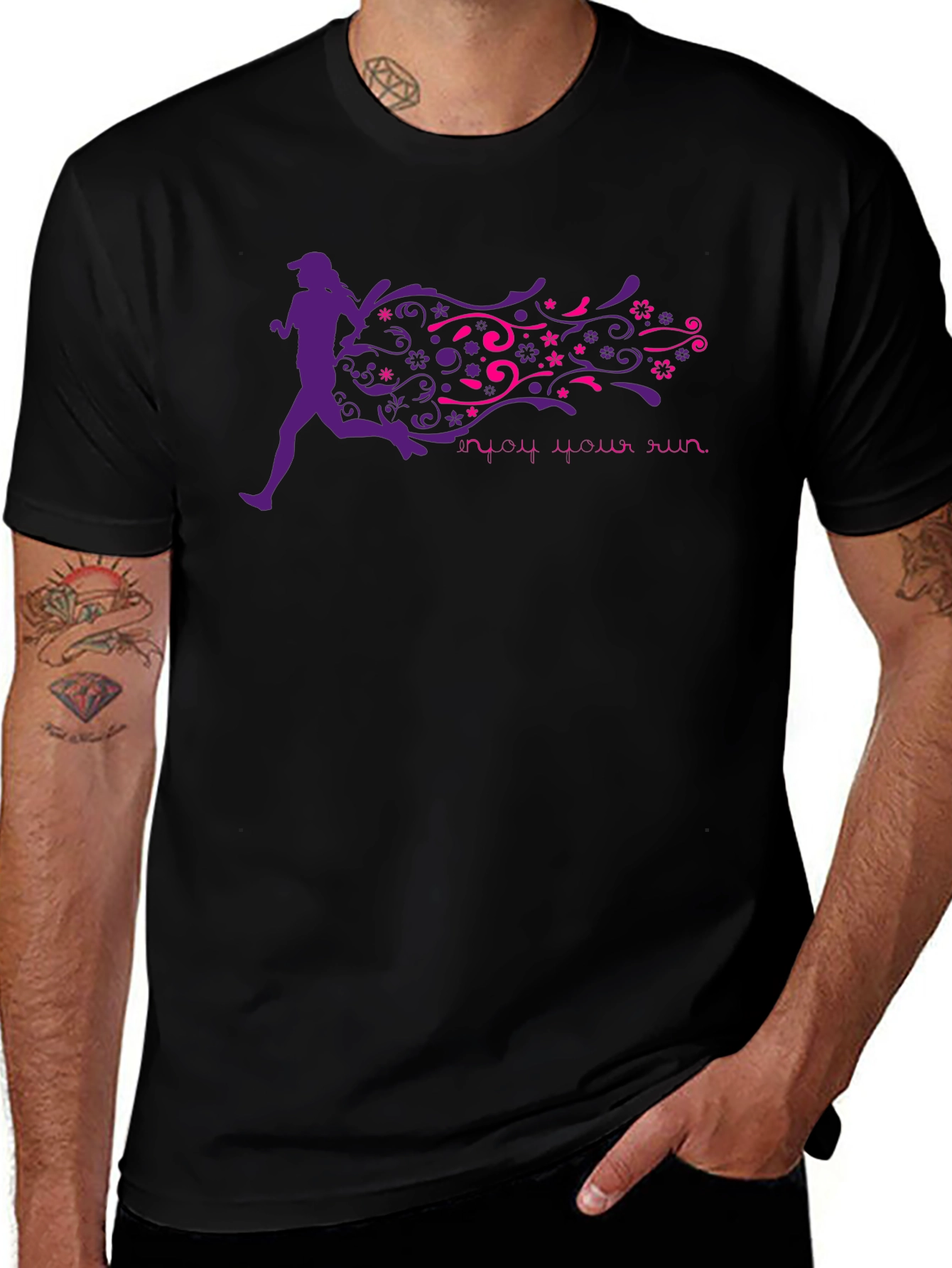 Enjoy Your Run Graphic Tee - Black
