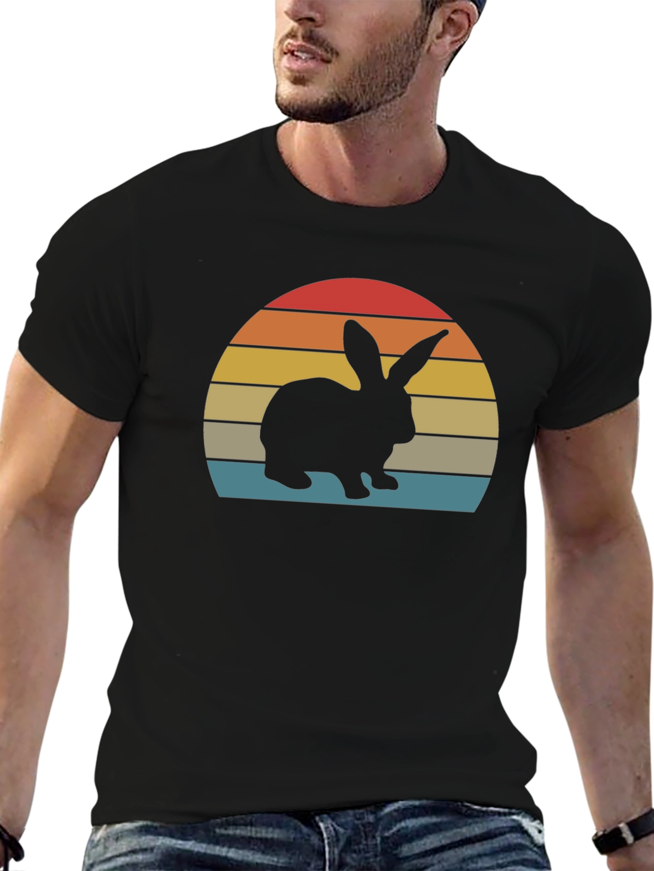 Retro Sunset Rabbit T-Shirt