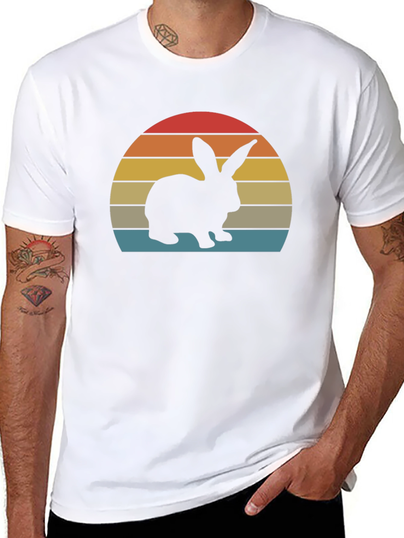 Retro Sunset Rabbit T-Shirt