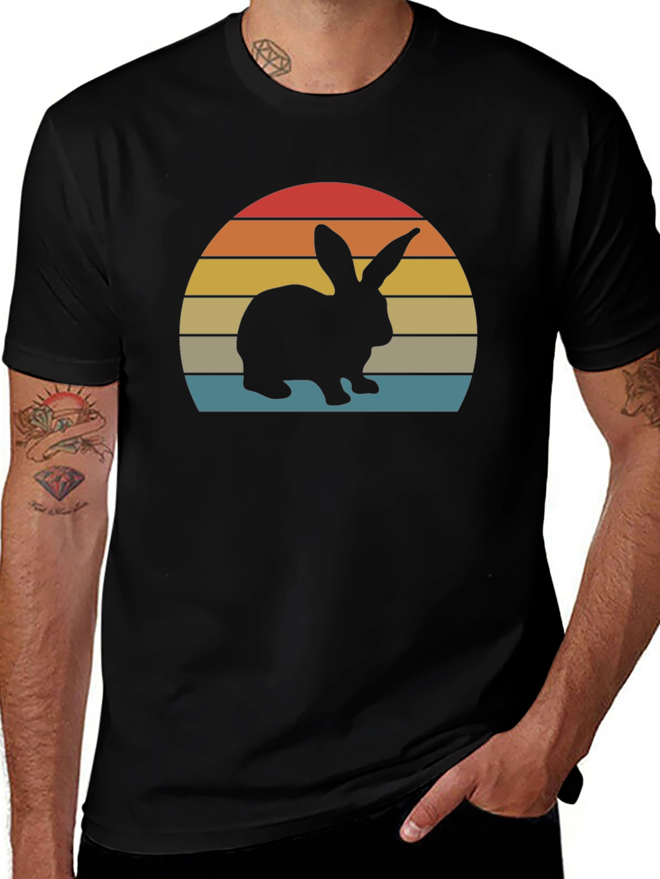 Retro Sunset Rabbit T-Shirt