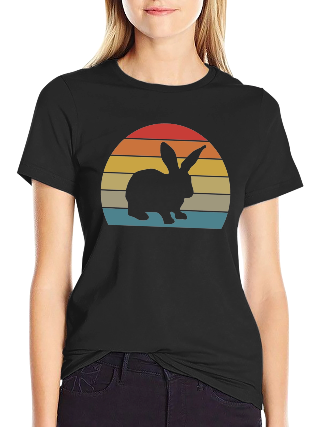 Retro Sunset Rabbit T-Shirt