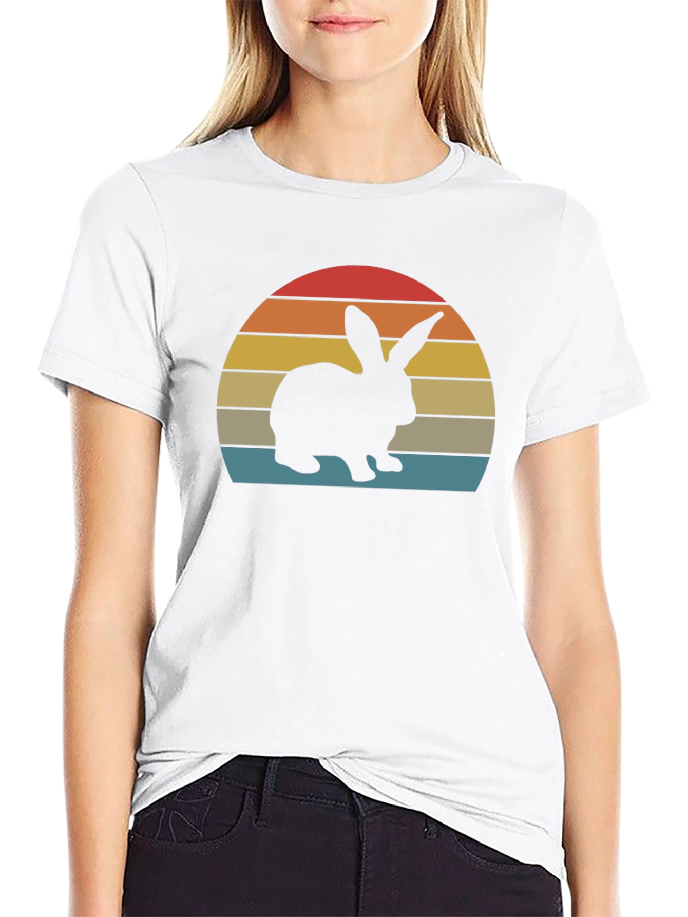Retro Sunset Rabbit T-Shirt