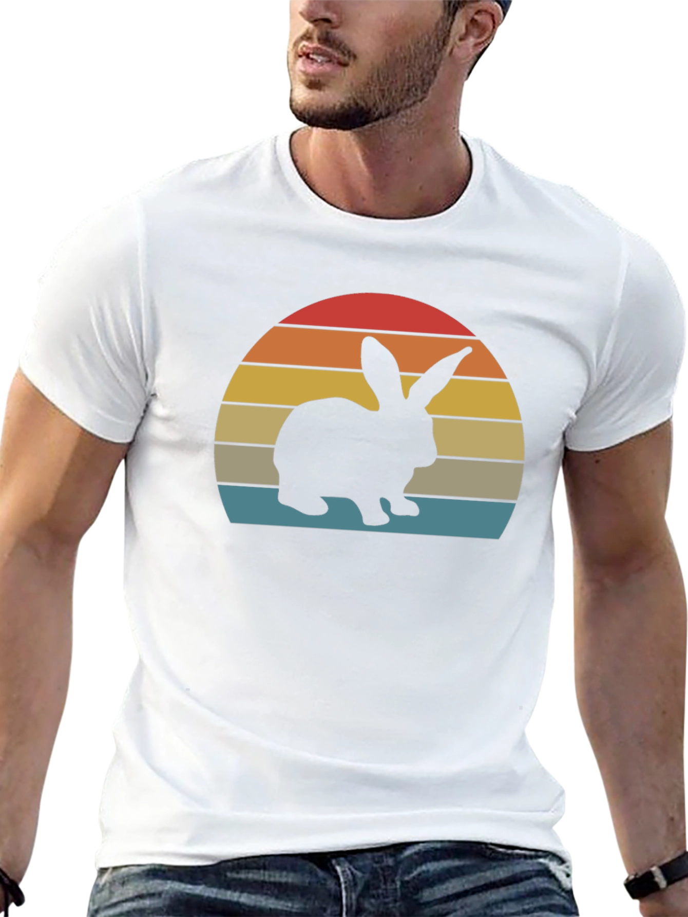 Retro Sunset Rabbit T-Shirt