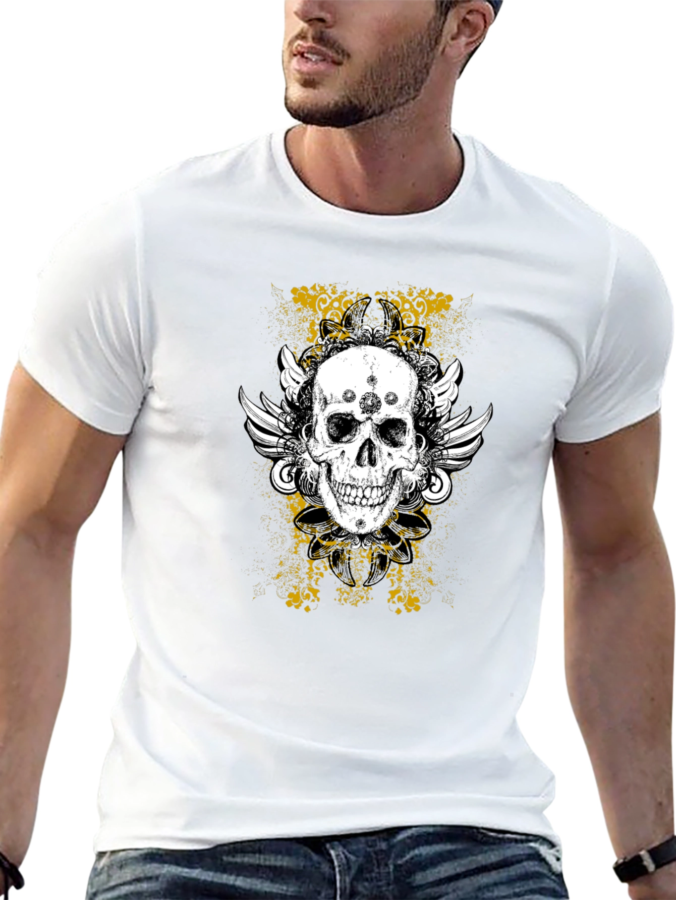 Skull & Wings Graphic Tee - Black