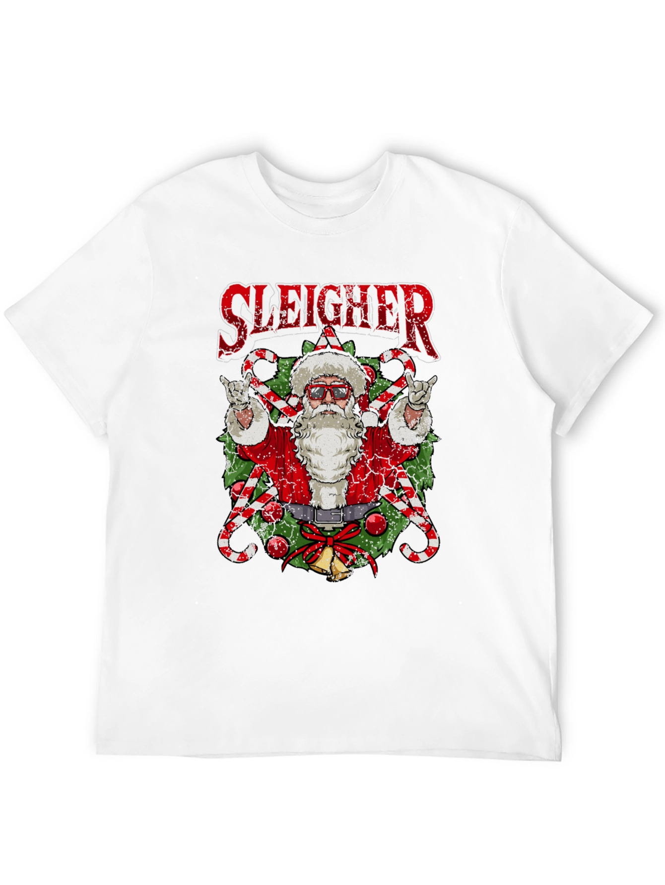 Sleigher Santa T-Shirt - Rockin Christmas Tee