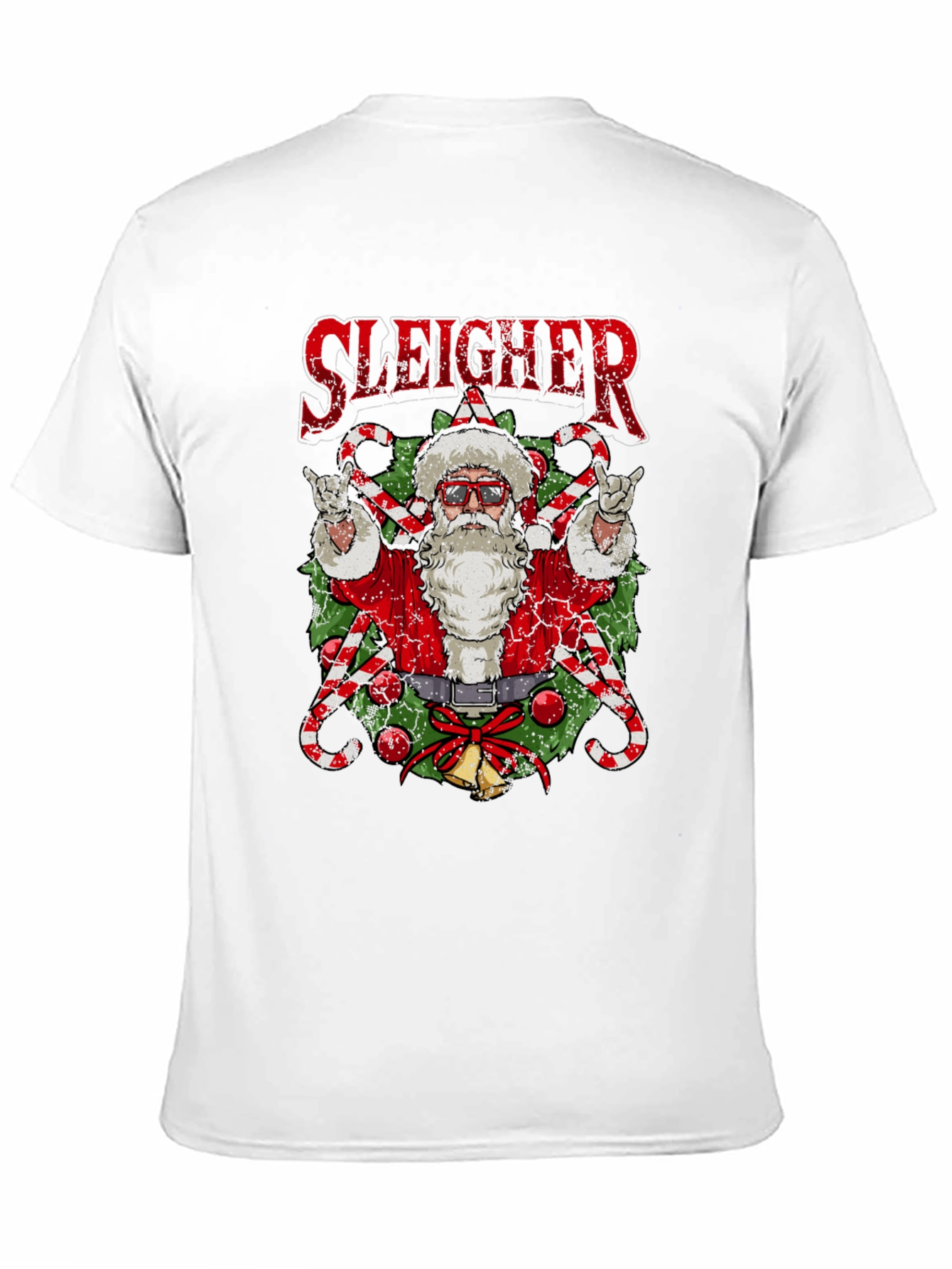 Sleigher Santa T-Shirt - Rockin Christmas Tee