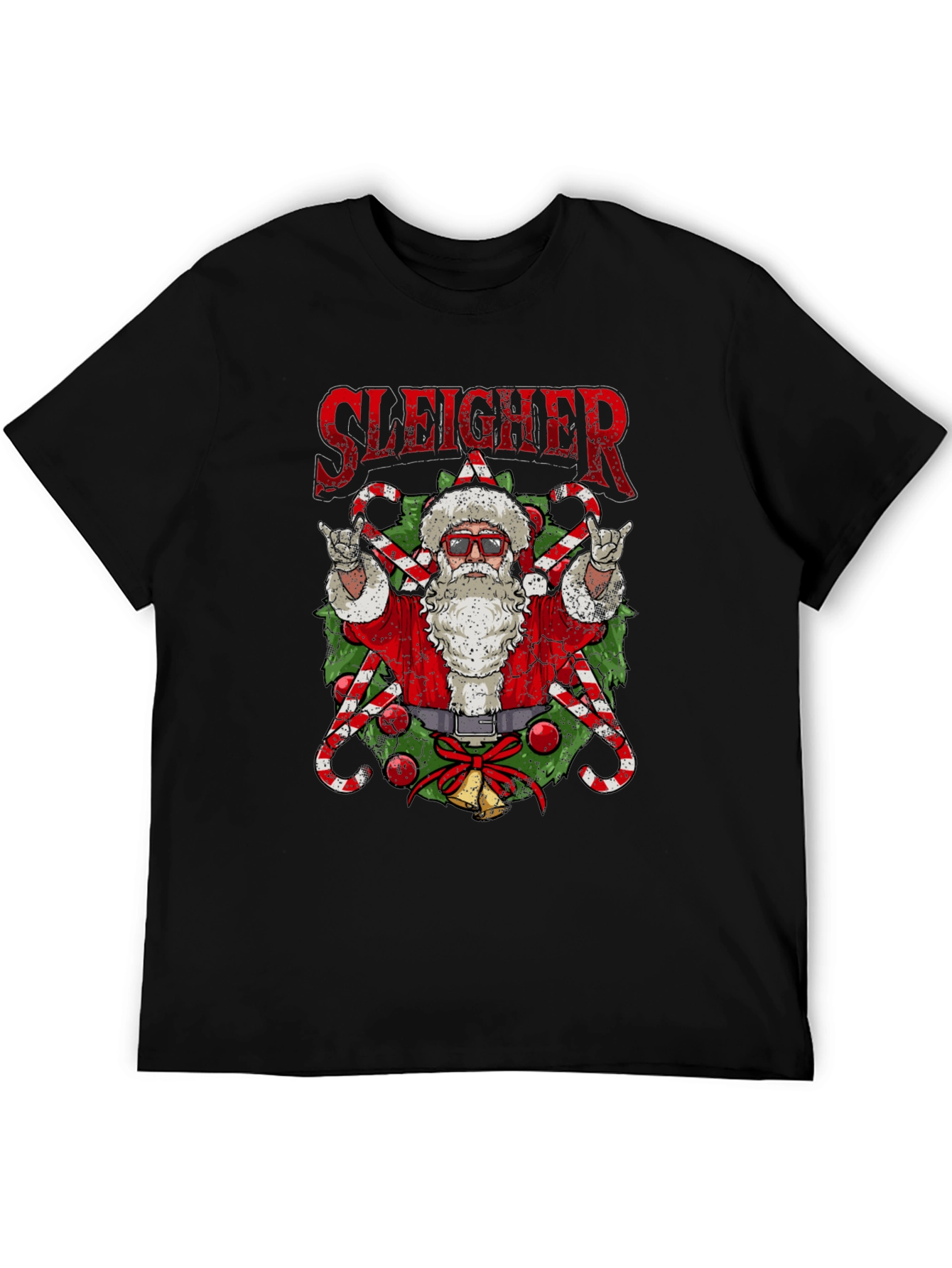 Sleigher Santa T-Shirt - Rockin Christmas Tee