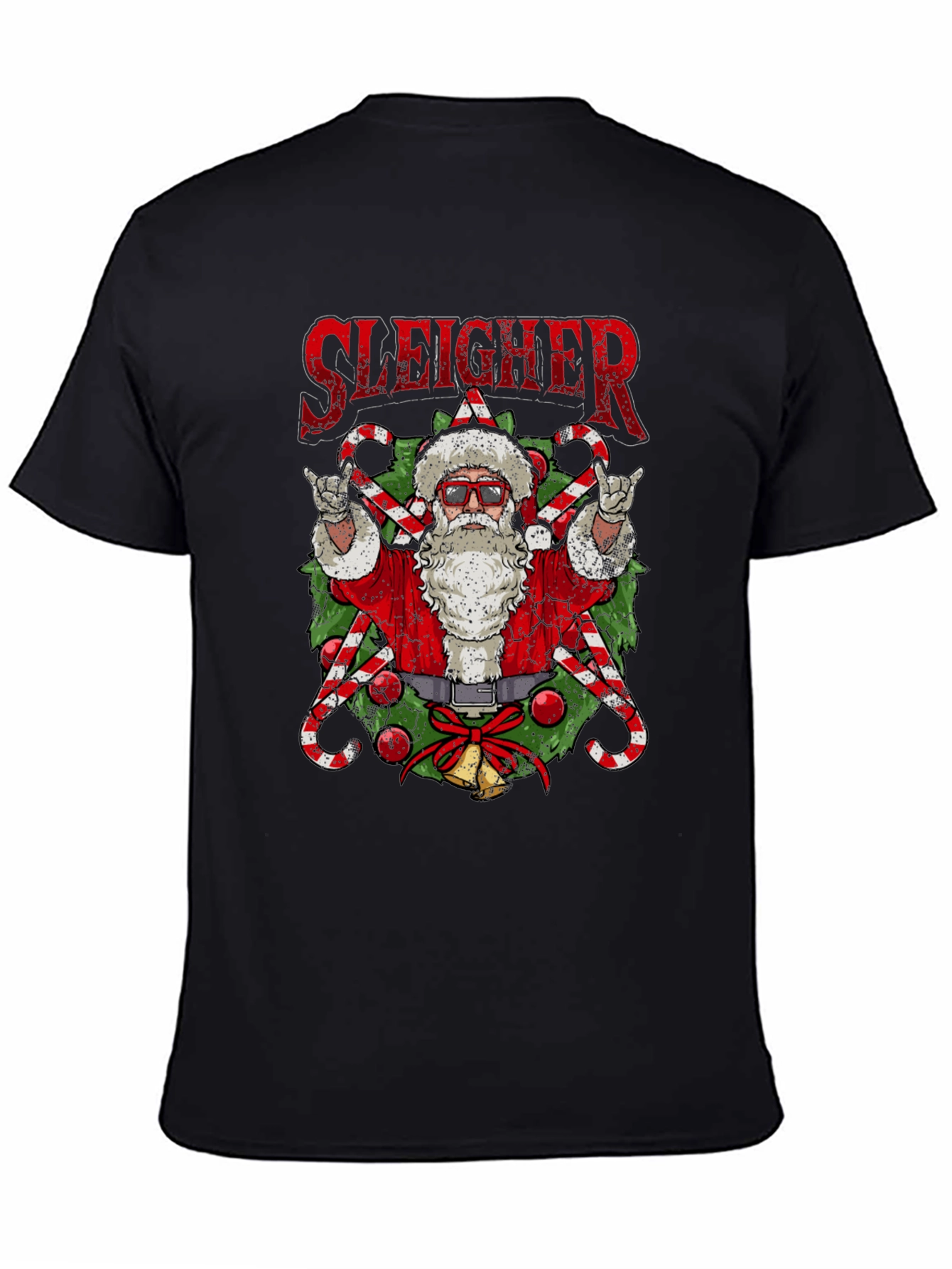 Sleigher Santa T-Shirt - Rockin Christmas Tee
