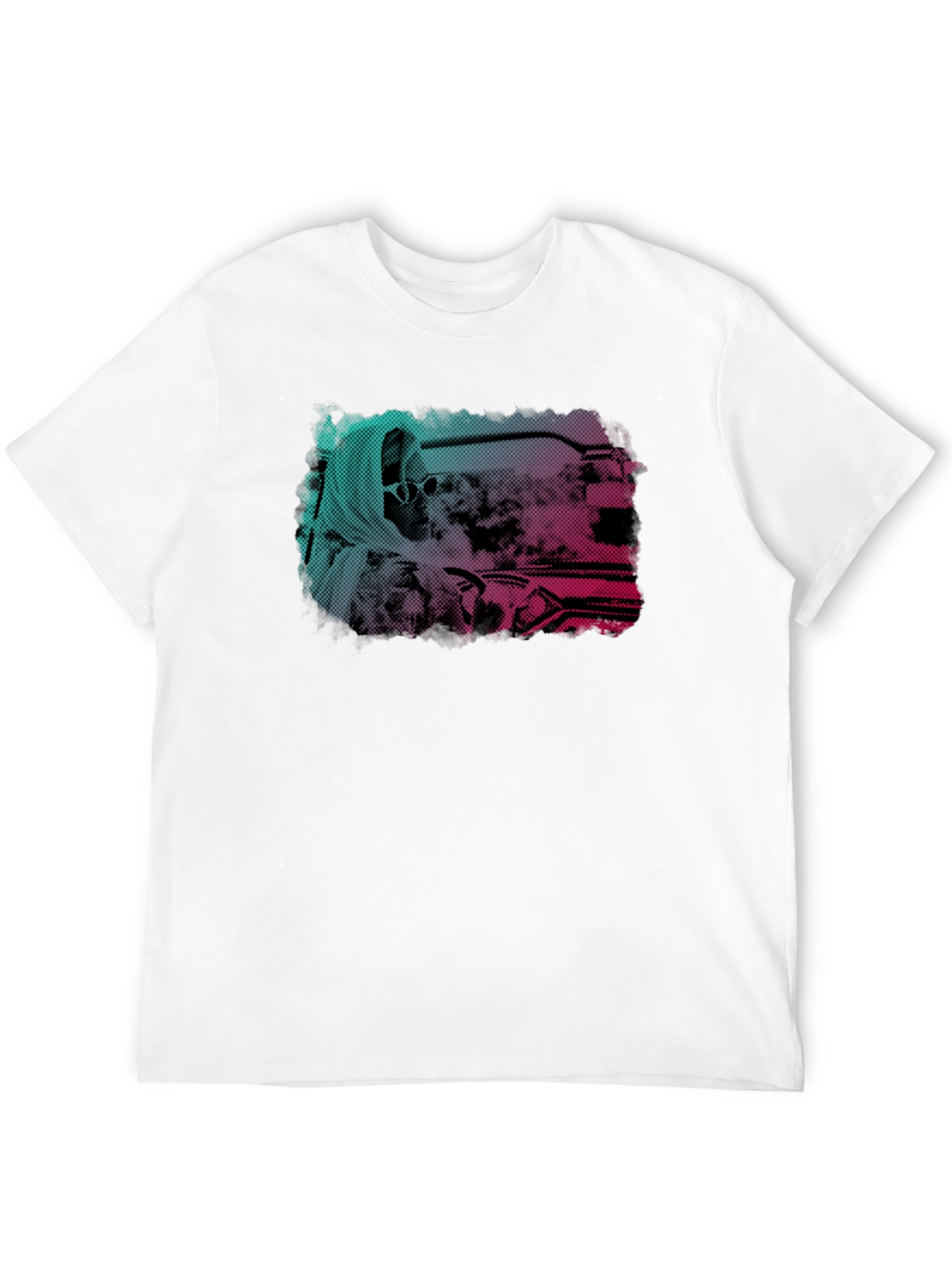 Retro Halftone Graphic Print T-Shirt