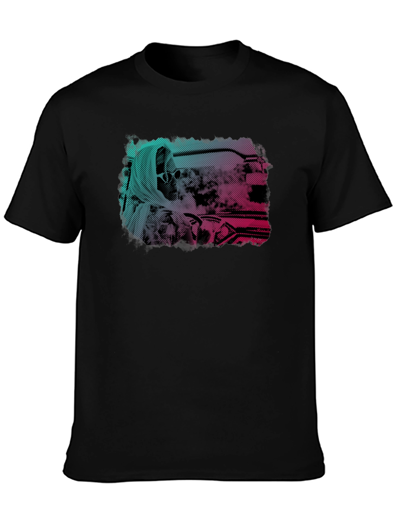 Retro Halftone Graphic Print T-Shirt