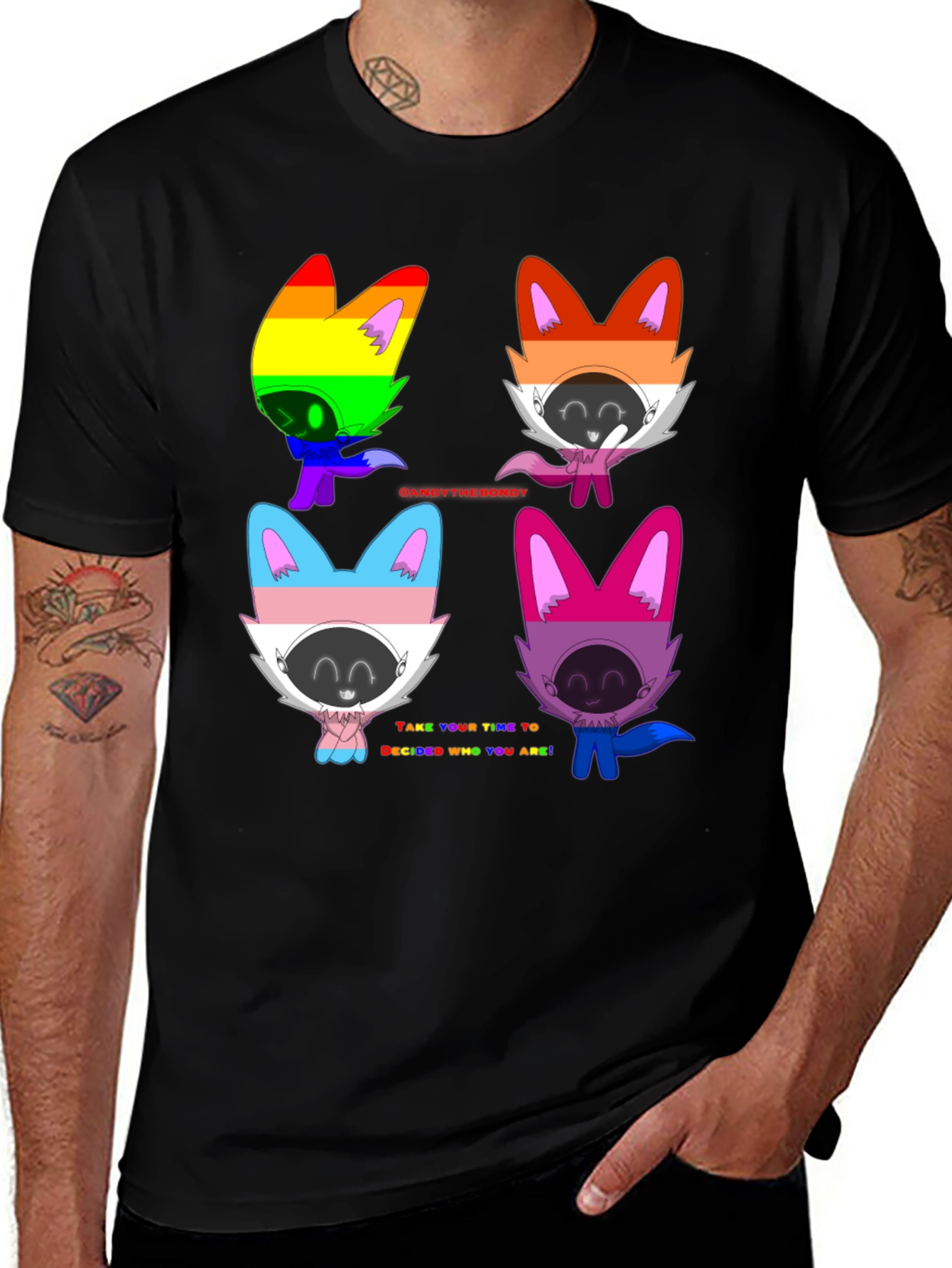 LGBTQ+ Pride Cartoon Character T-Shirt