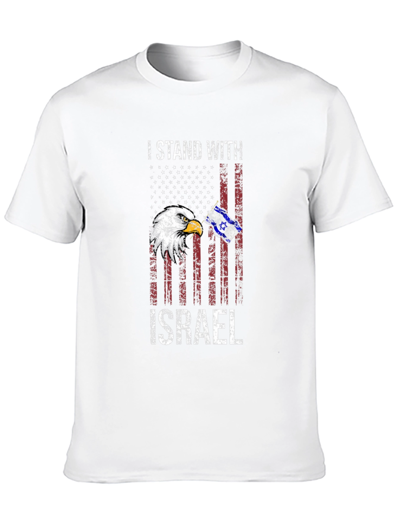 I Stand With Israel American Flag Eagle T-Shirt