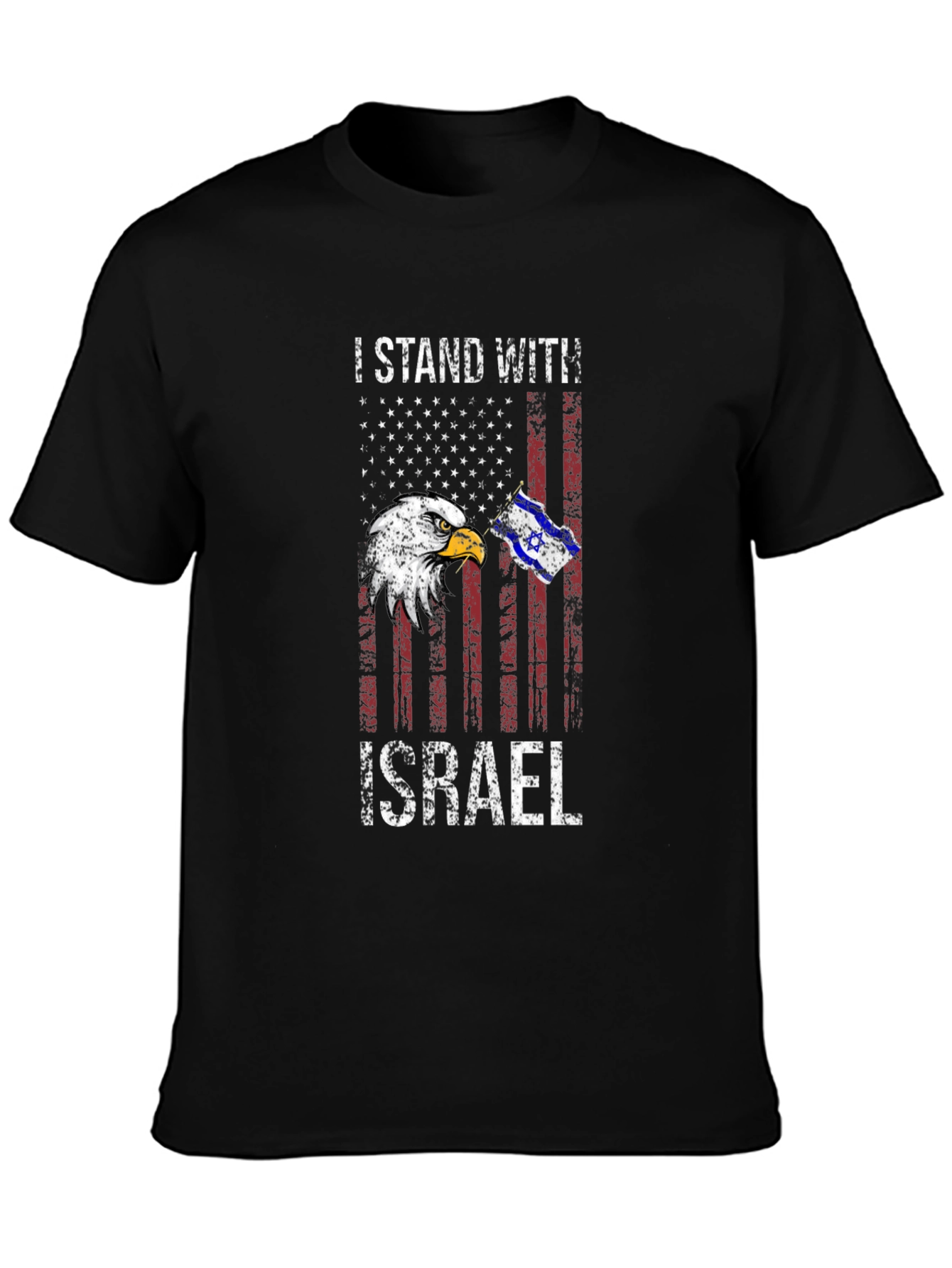 I Stand With Israel American Flag Eagle T-Shirt