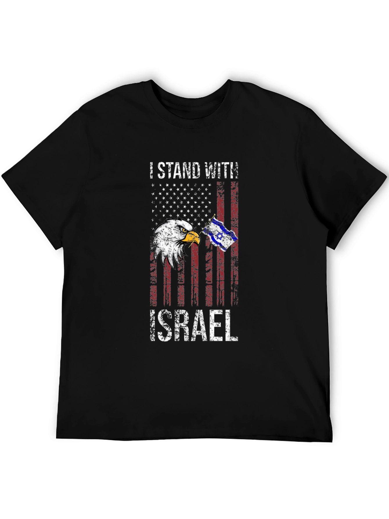 I Stand With Israel American Flag Eagle T-Shirt