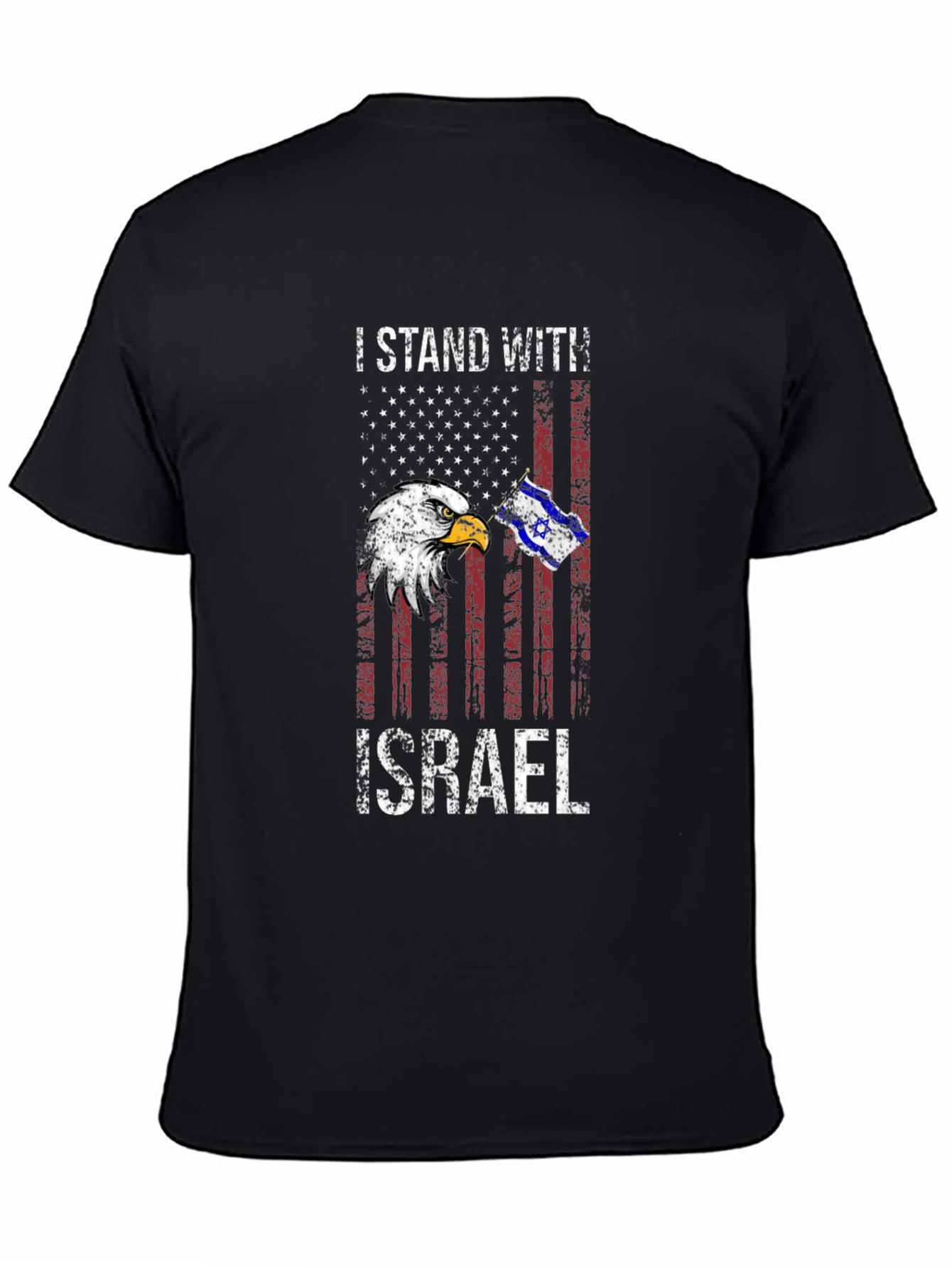 I Stand With Israel American Flag Eagle T-Shirt