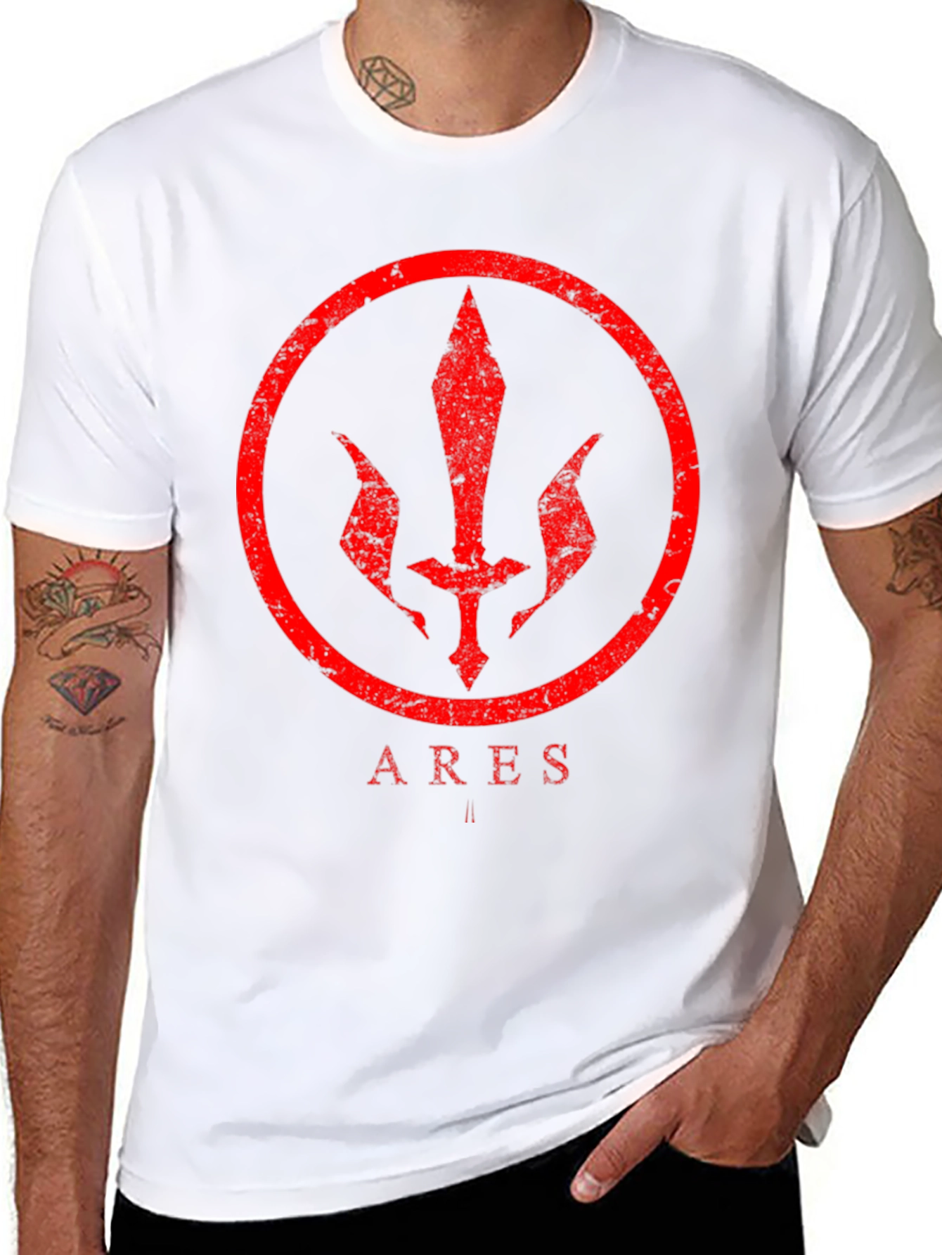 ARES Graphic Print Black T-Shirt