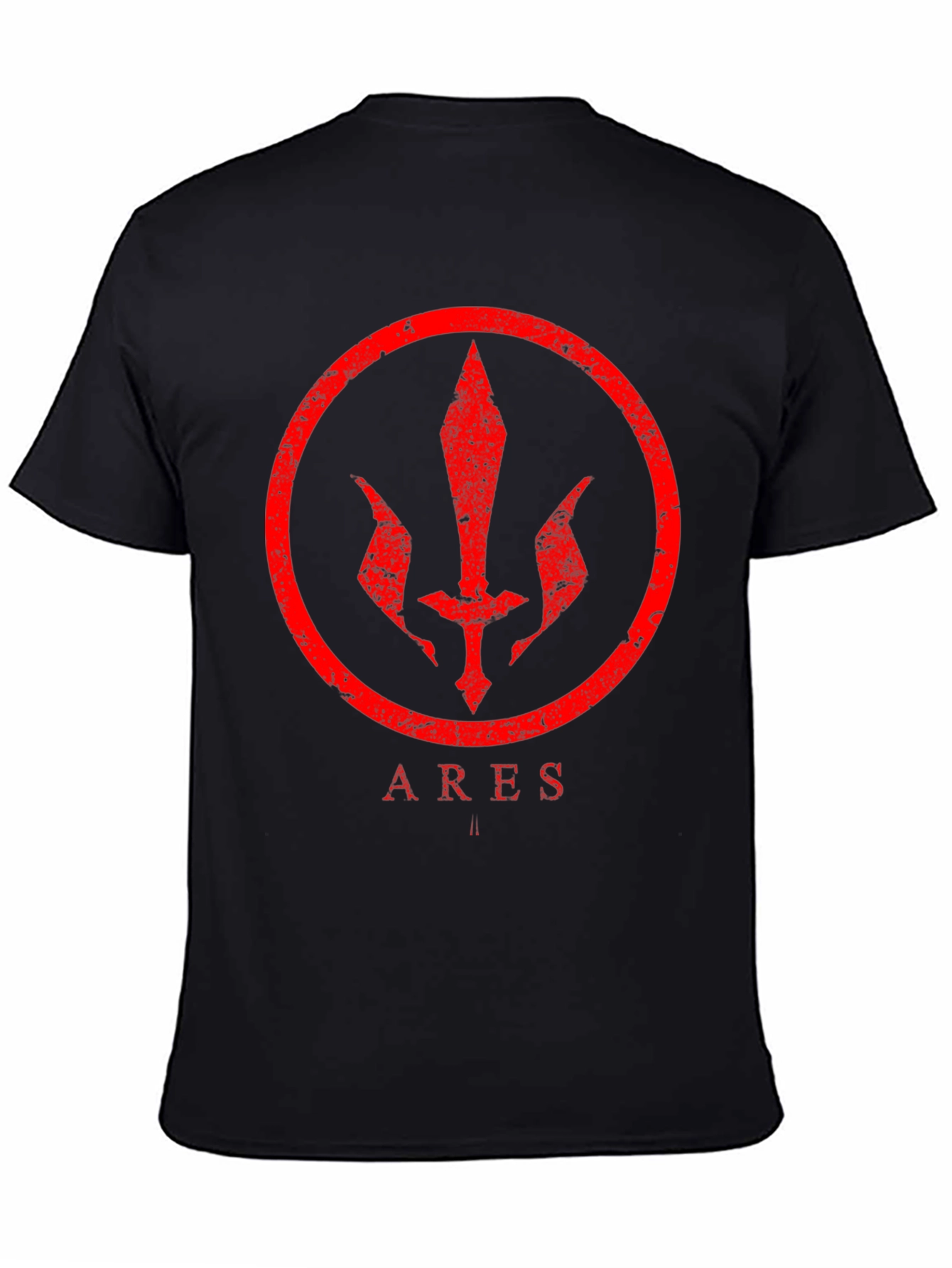 ARES Graphic Print Black T-Shirt