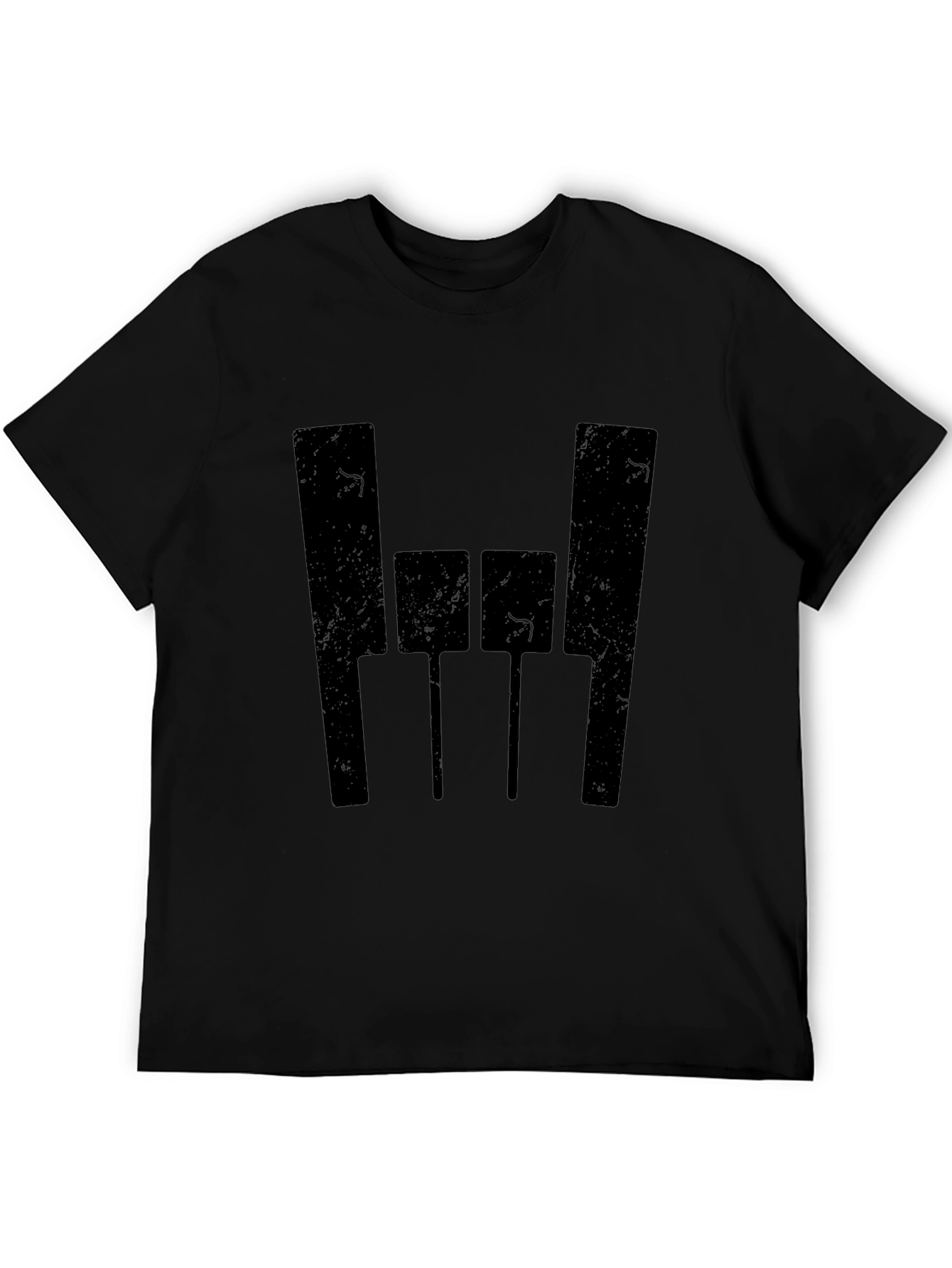 Black T-Shirt with Abstract Graphic Design