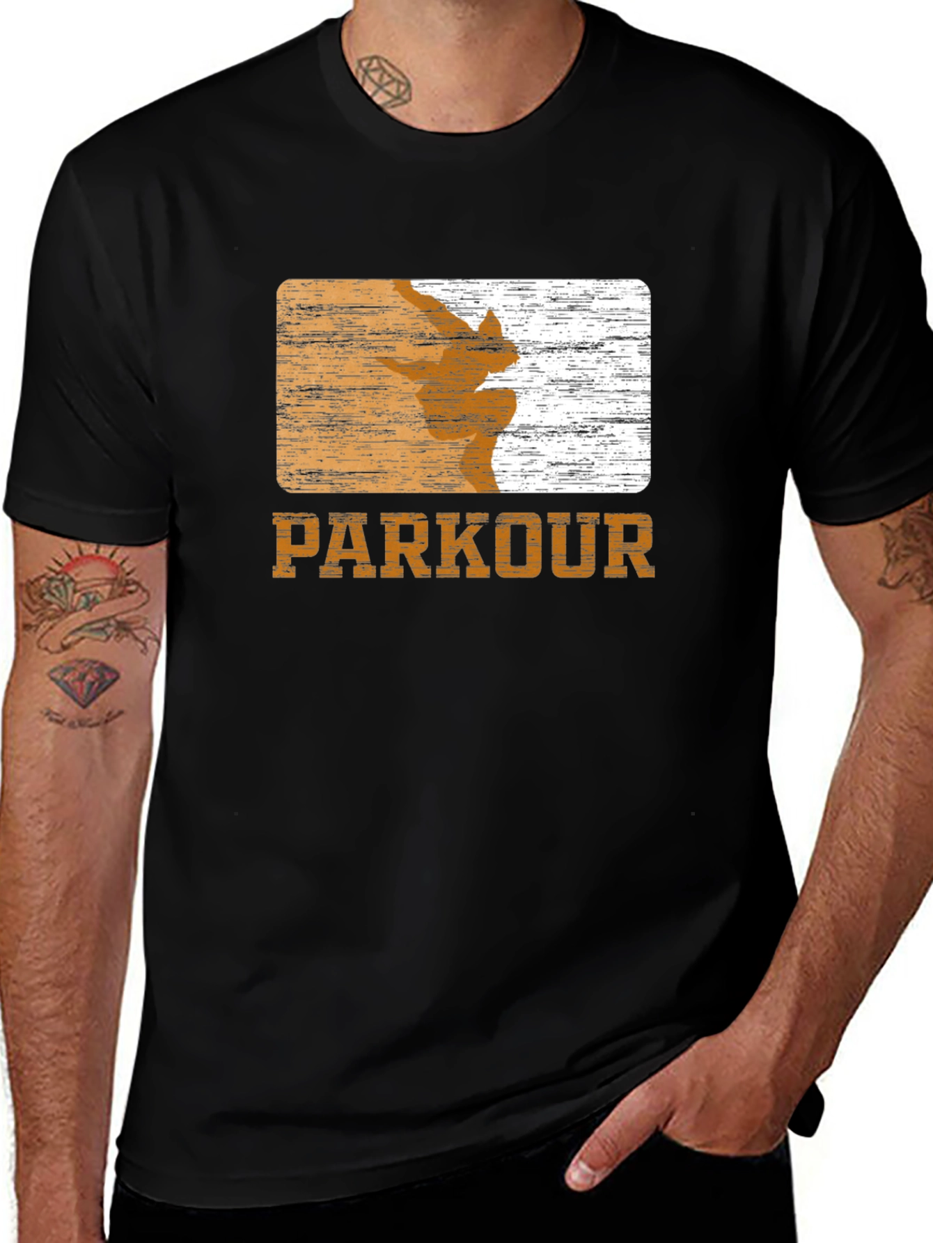 Parkour Graphic Print Tee - Urban Style