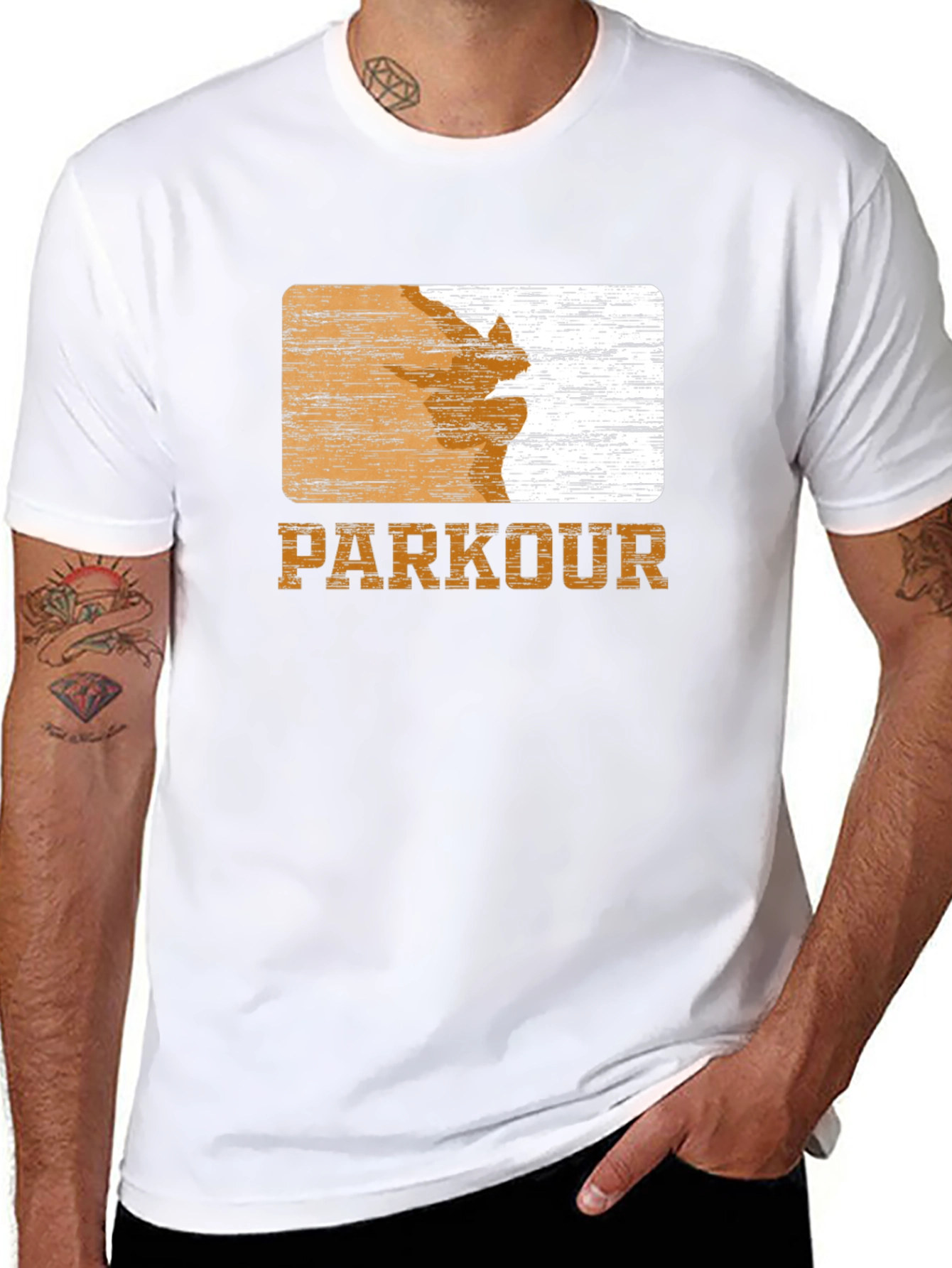 Parkour Graphic Print Tee - Urban Style