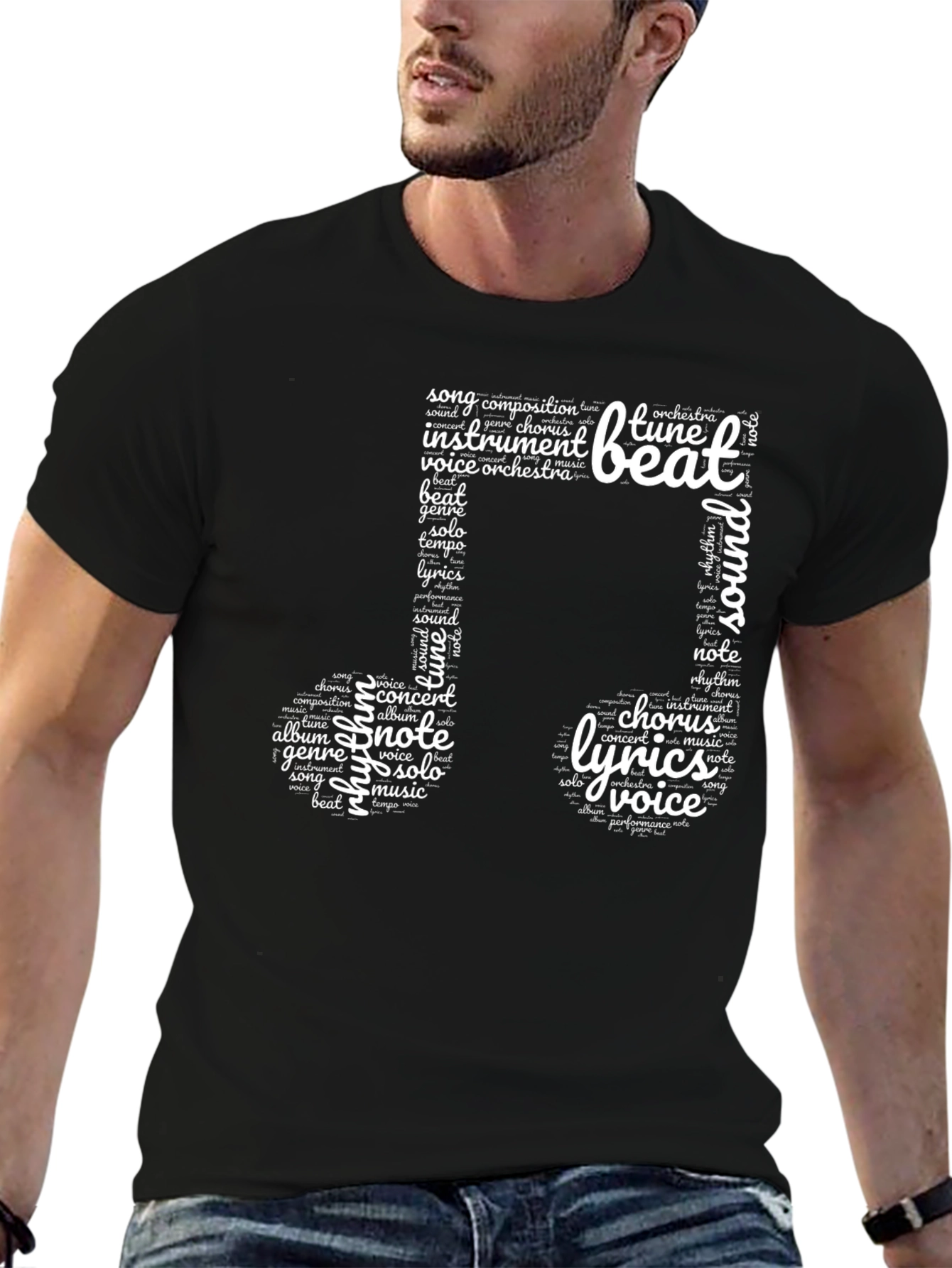 Musical Word Art T-Shirt - Music Lovers Tee