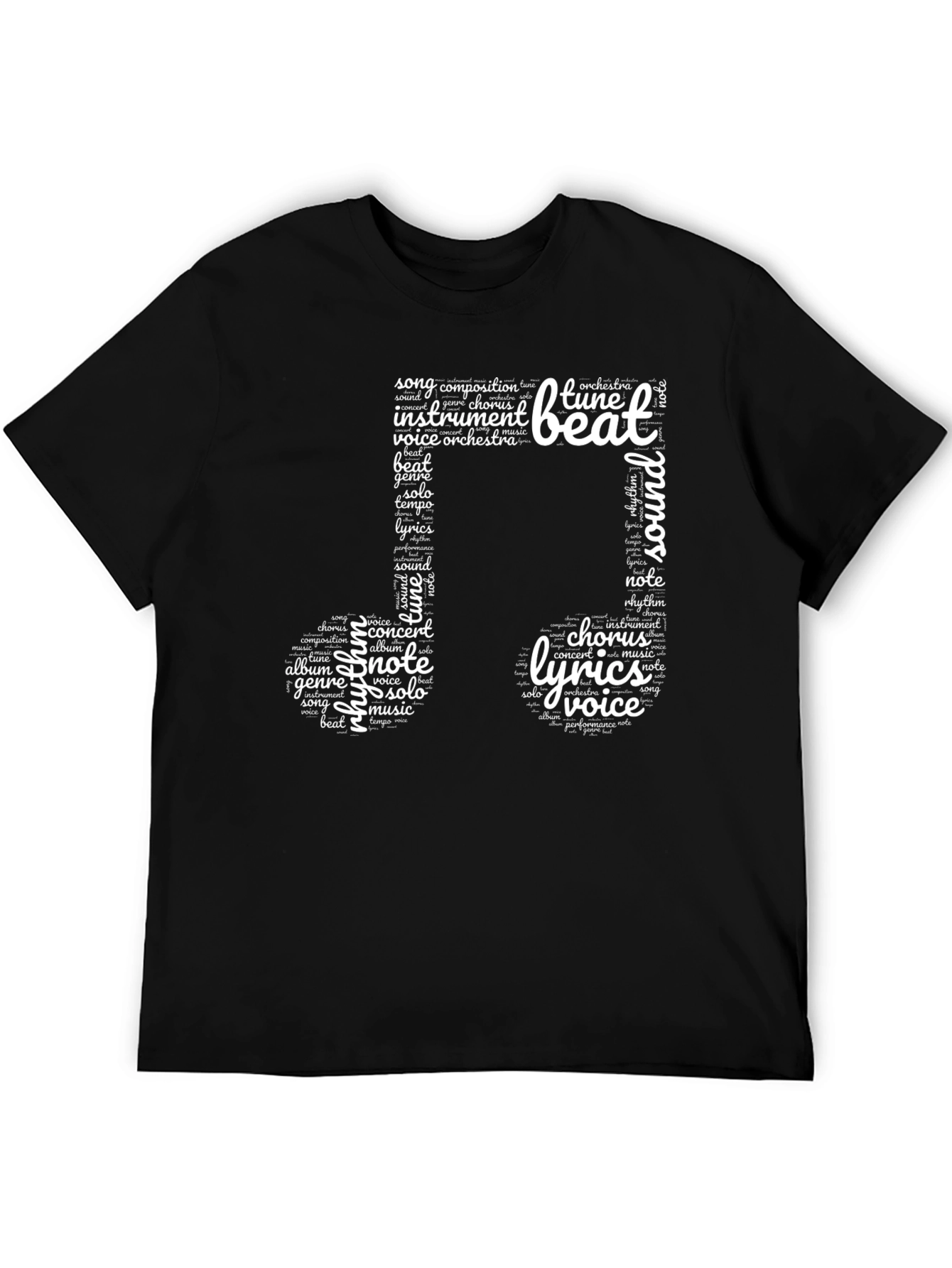 Musical Word Art T-Shirt - Music Lovers Tee