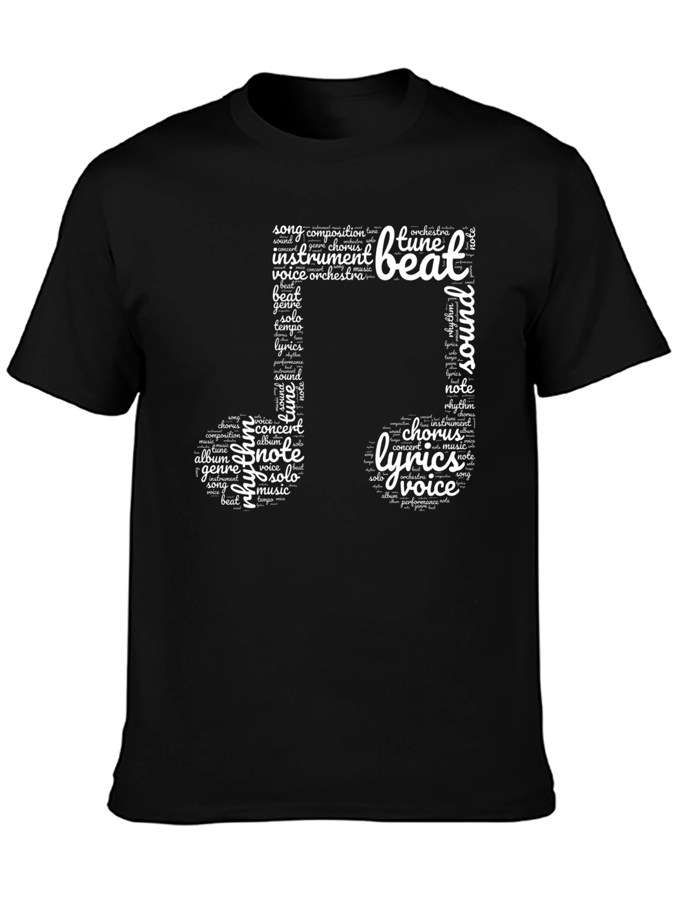 Musical Word Art T-Shirt - Music Lovers Tee
