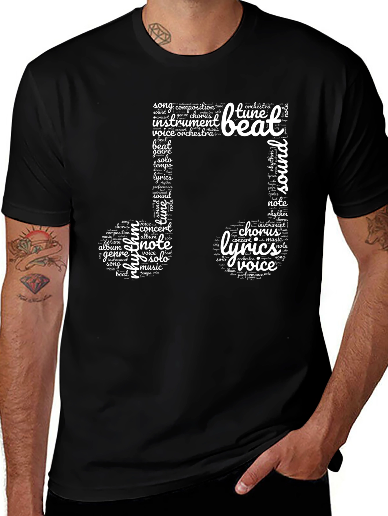 Musical Word Art T-Shirt - Music Lovers Tee