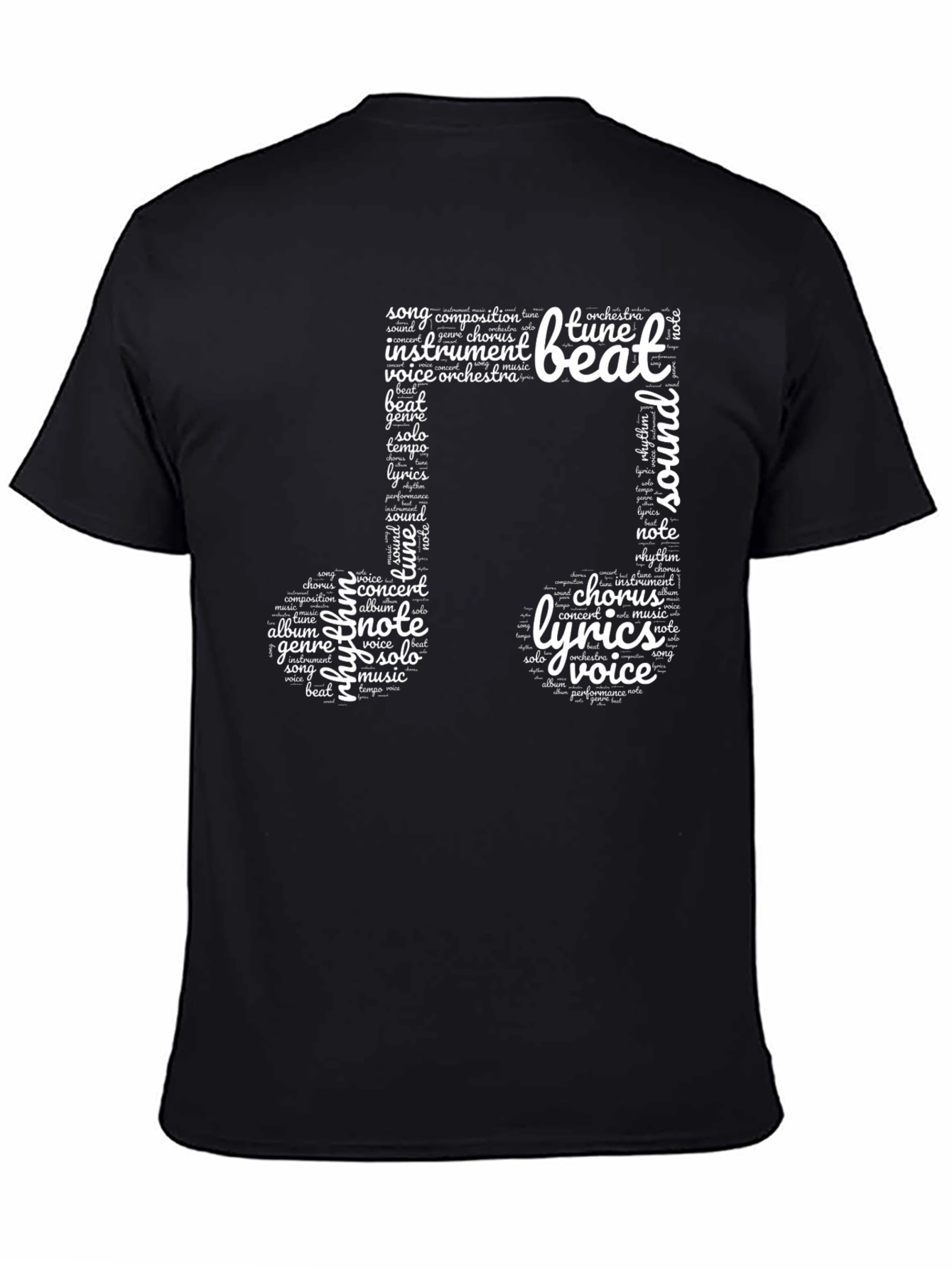 Musical Word Art T-Shirt - Music Lovers Tee