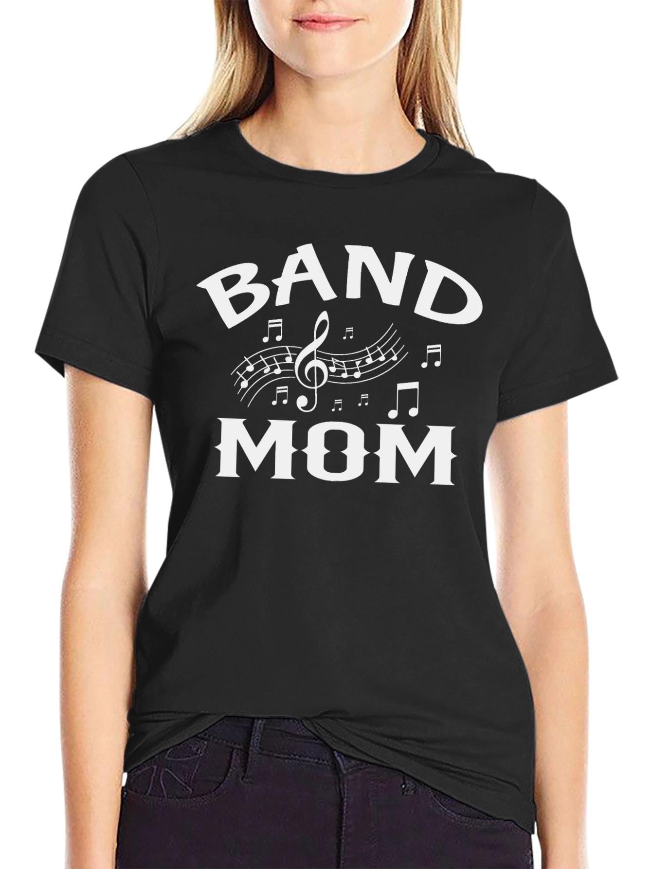 Band Mom T-Shirt - Music Notes Graphic Tee