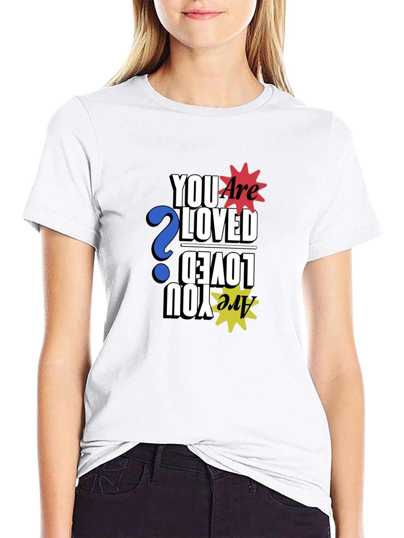 Are You Loved Graphic Print Black T-Shirt