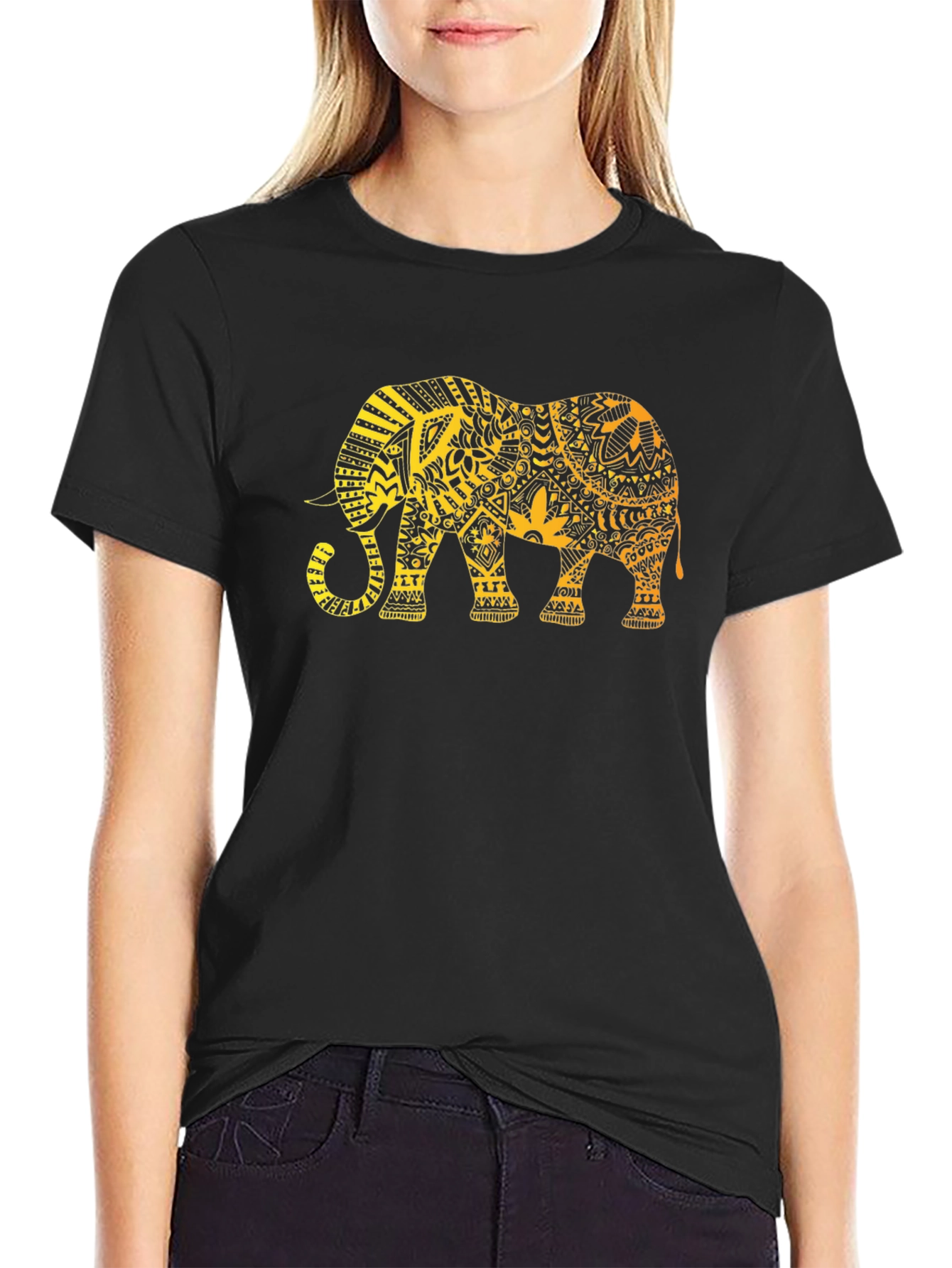 Elephant Graphic Tee - Trendy Mens Black T-Shirt