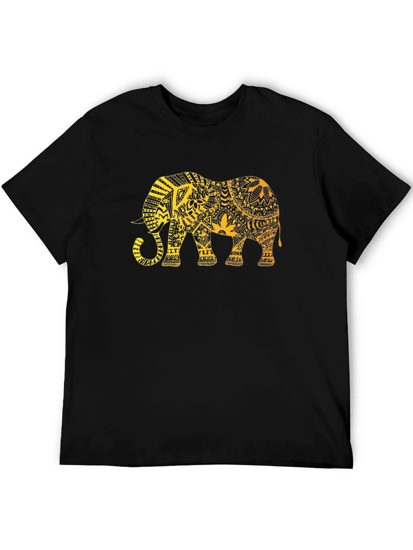 Elephant Graphic Tee - Trendy Mens Black T-Shirt