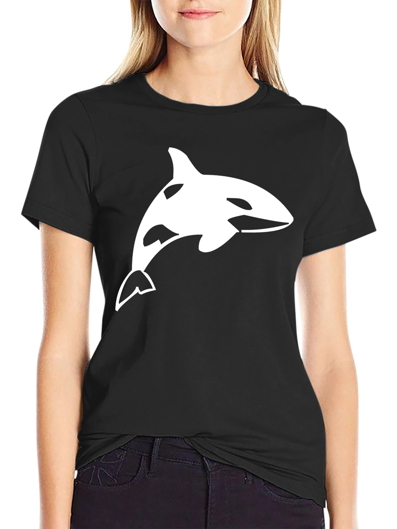 Orca Whale Graphic Tee - Black