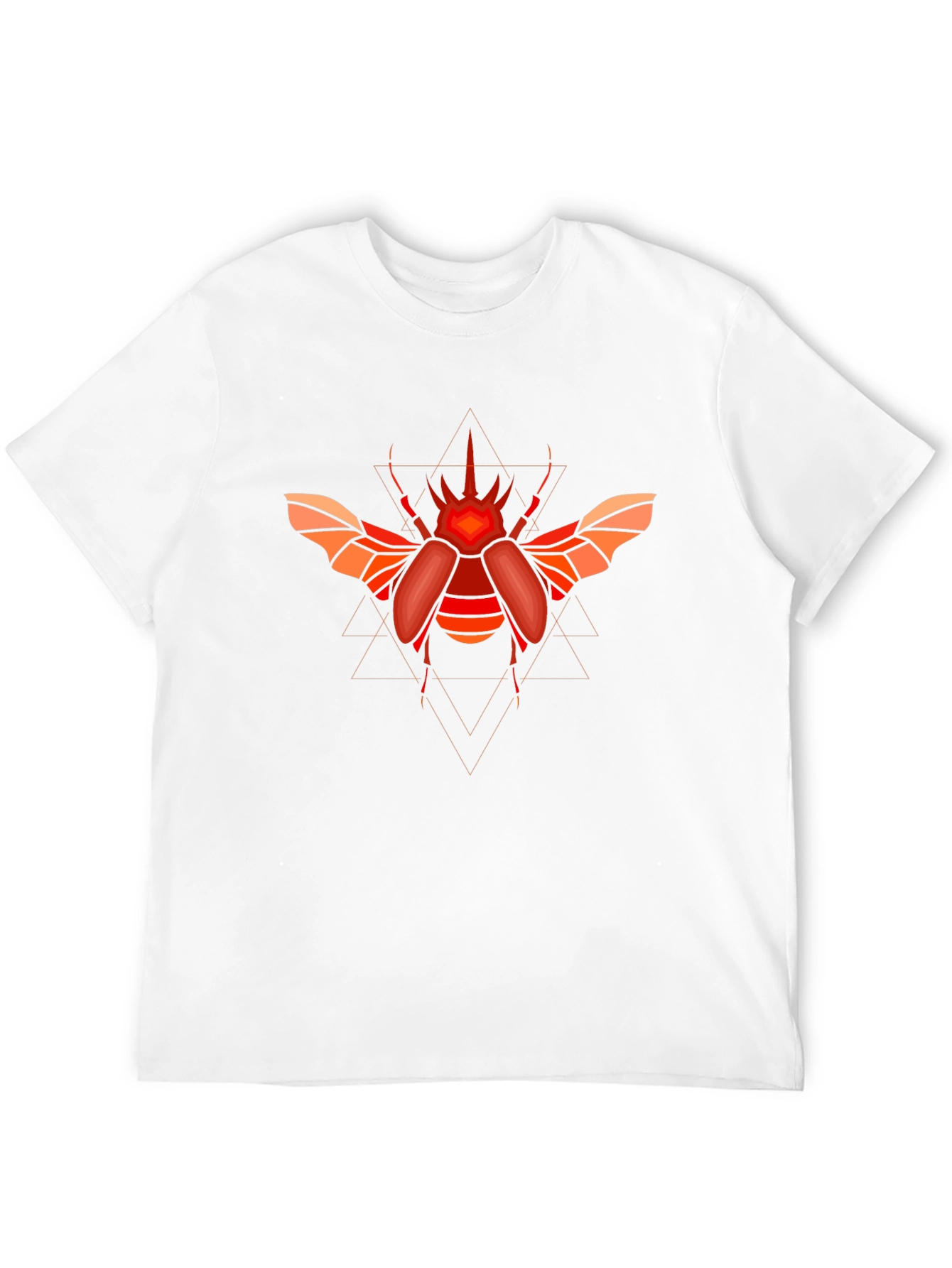 Geometric Beetle Graphic T-Shirt - Black