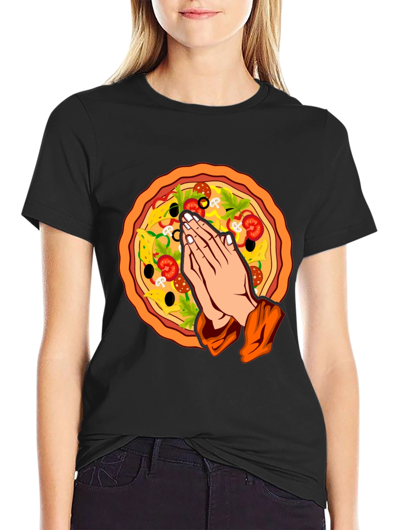 Pizza Prayer Graphic T-Shirt - Unique Foodie Tee