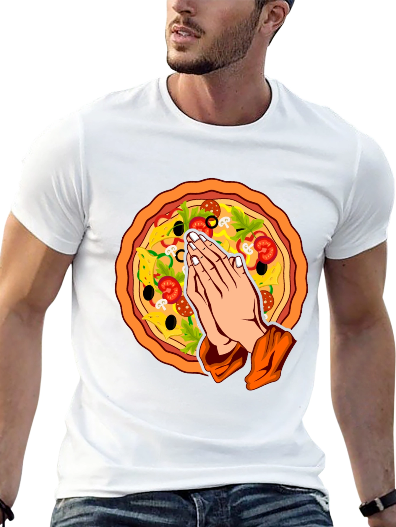 Pizza Prayer Graphic T-Shirt - Unique Foodie Tee
