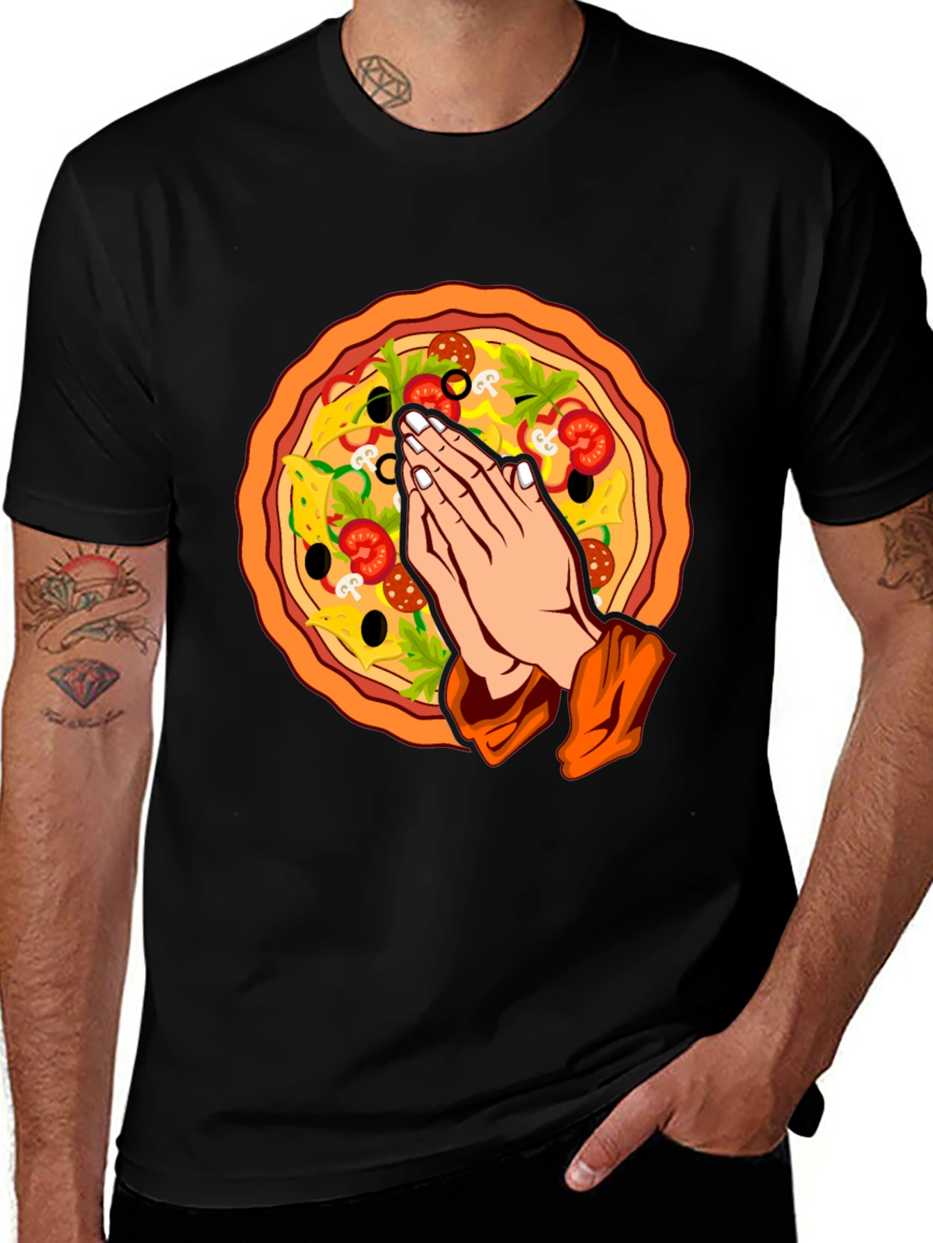 Pizza Prayer Graphic T-Shirt - Unique Foodie Tee