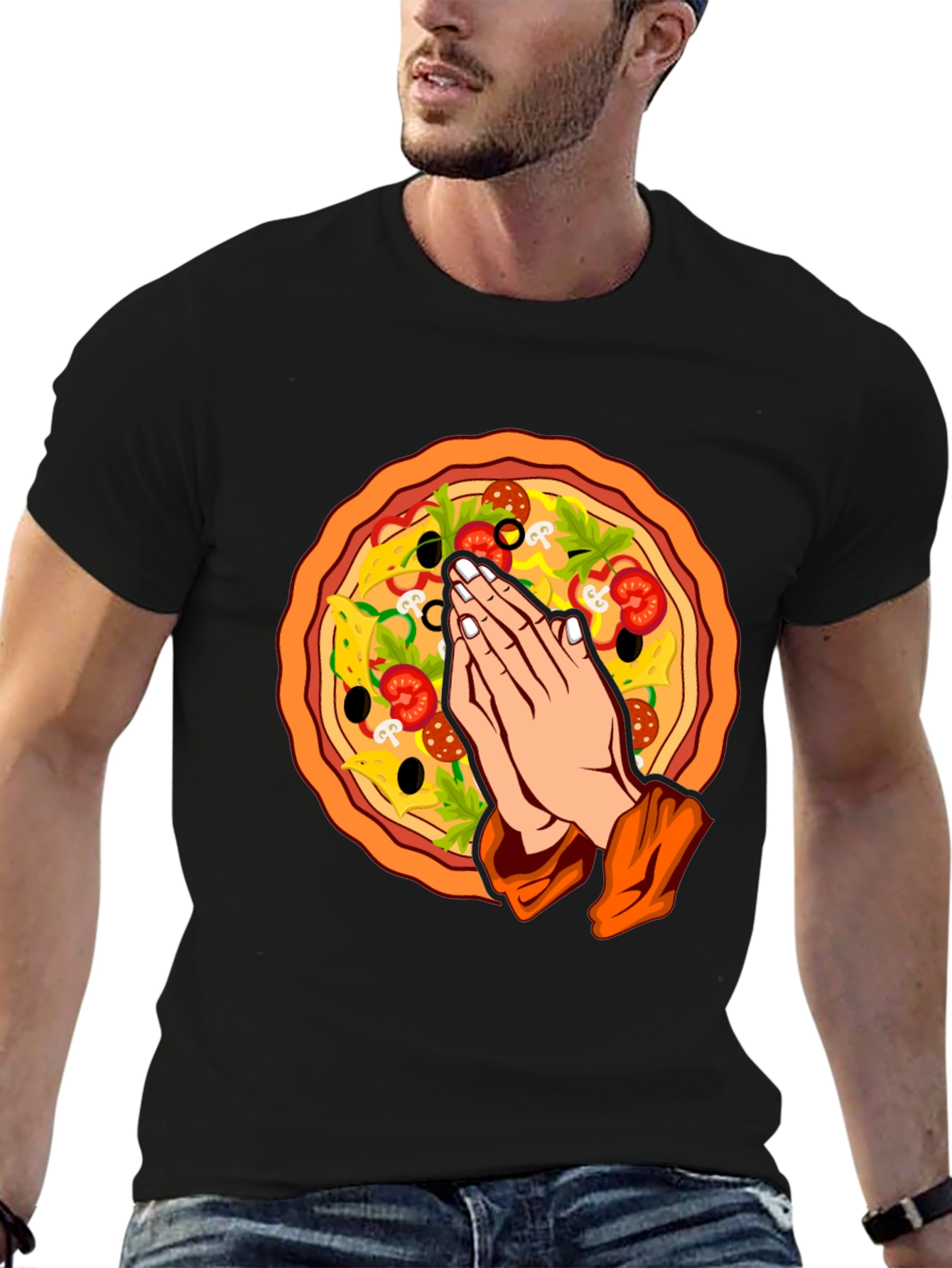 Pizza Prayer Graphic T-Shirt - Unique Foodie Tee