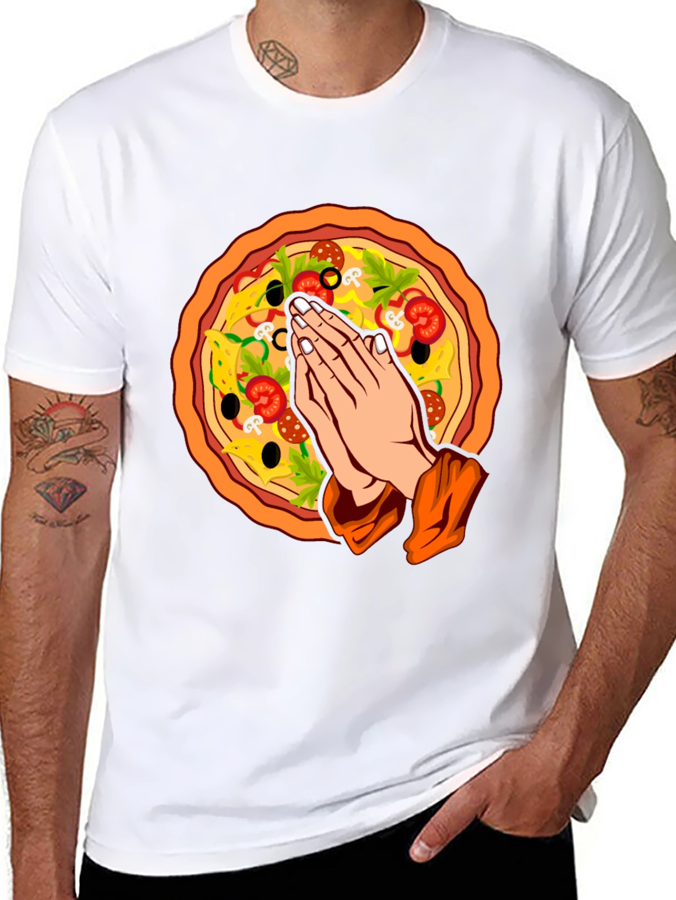 Pizza Prayer Graphic T-Shirt - Unique Foodie Tee