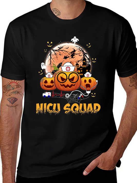 NICU Squad Halloween Nurse Pumpkin T-Shirt